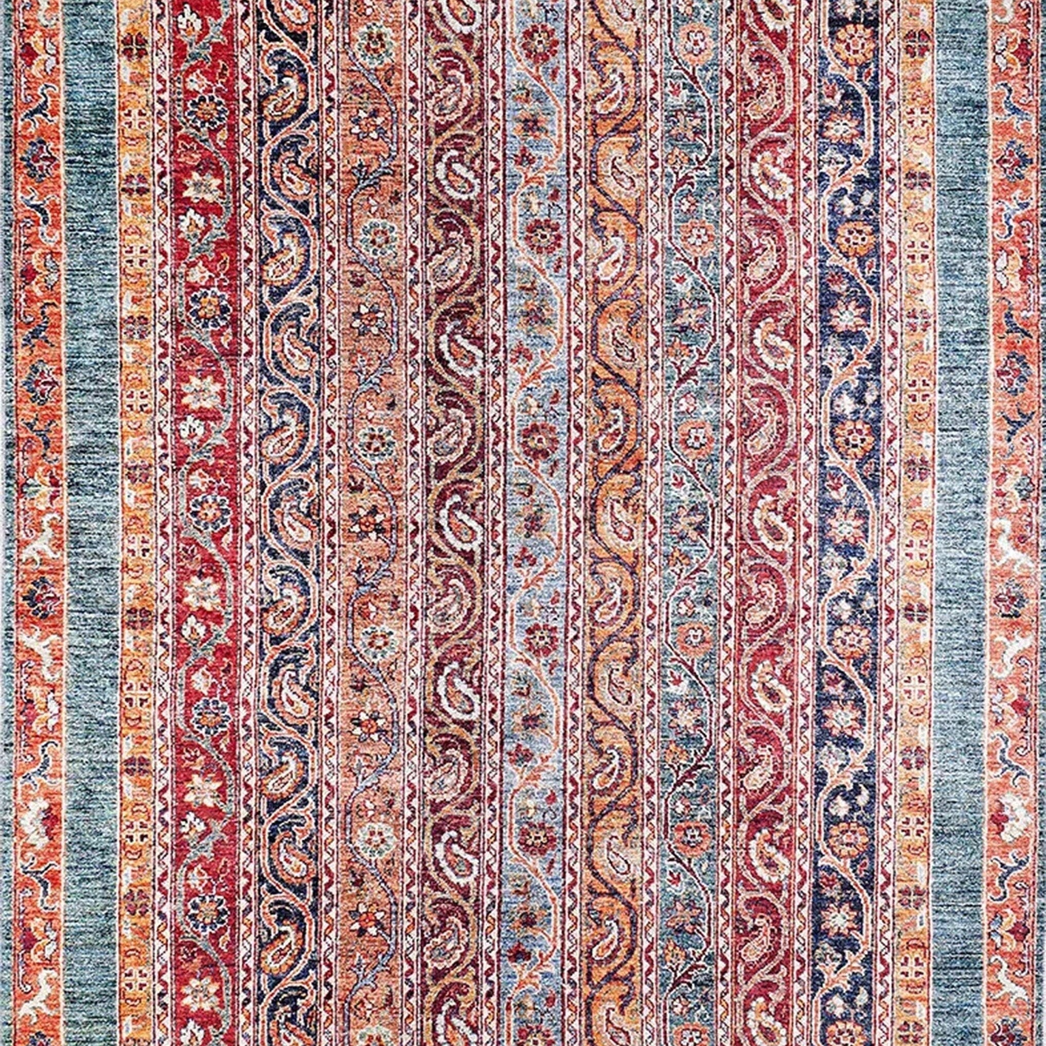 Piya Paisley Orange Red Turkish Rug