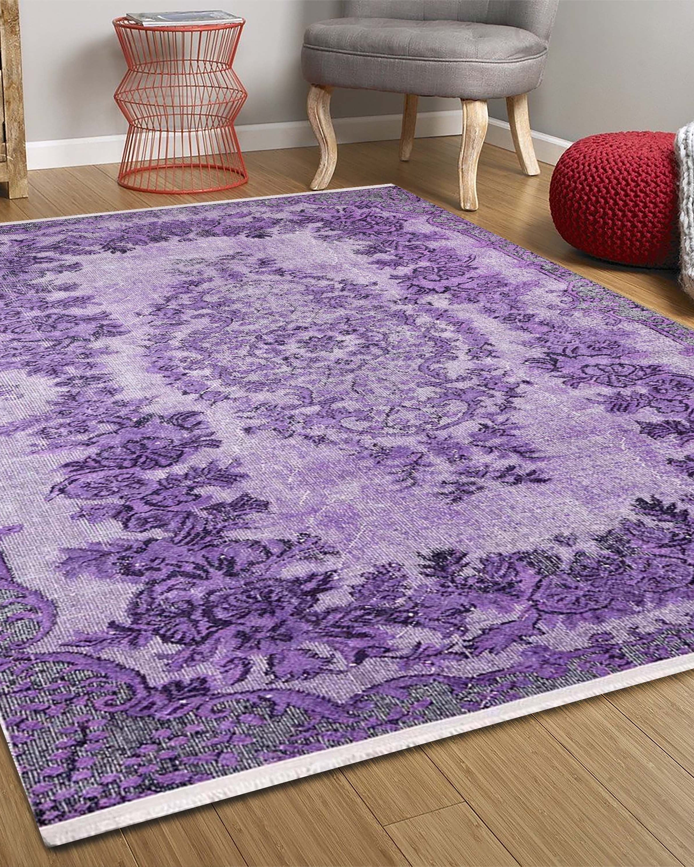Puna Turkish Distressed Purple Rug