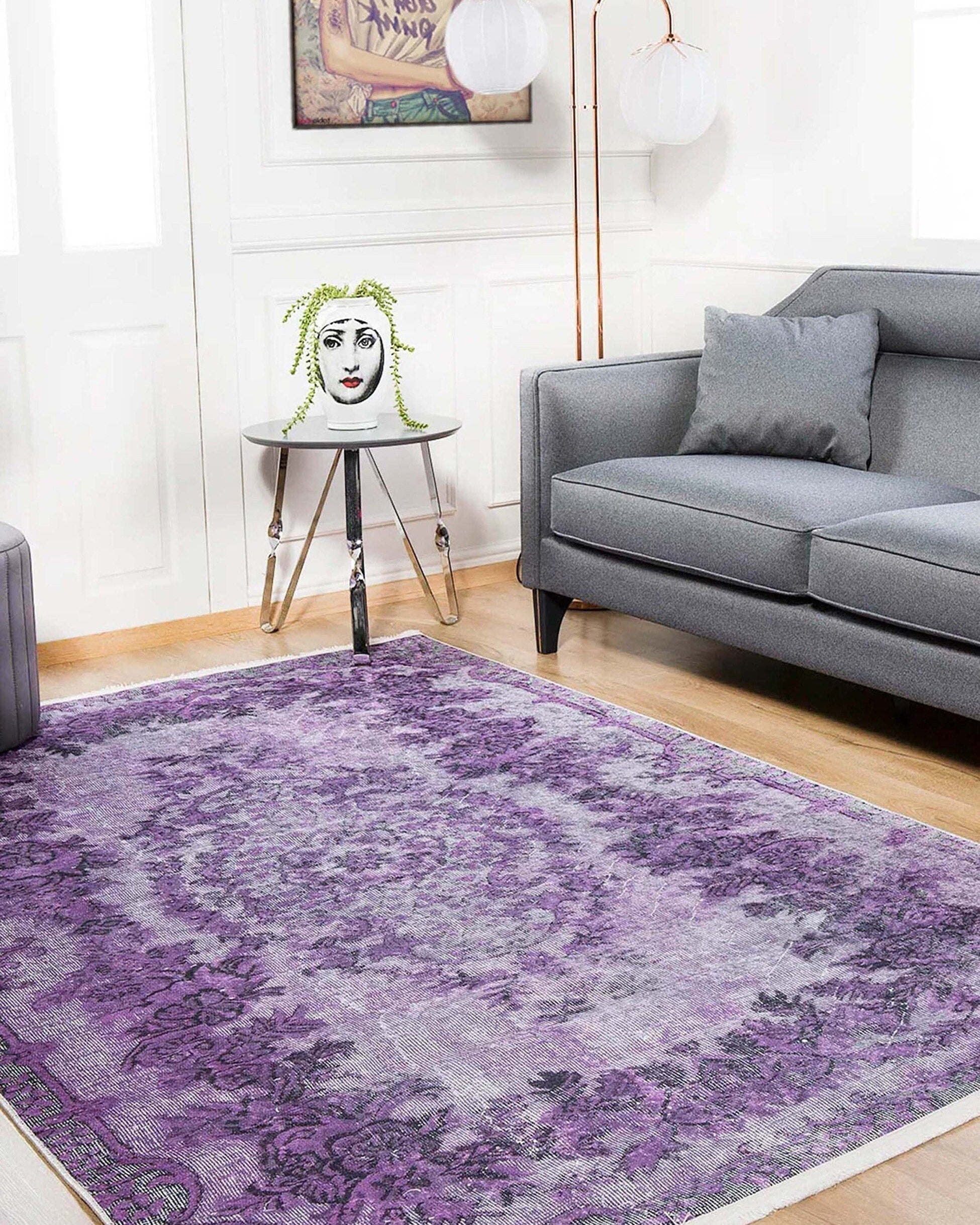 Puna Turkish Distressed Purple Rug
