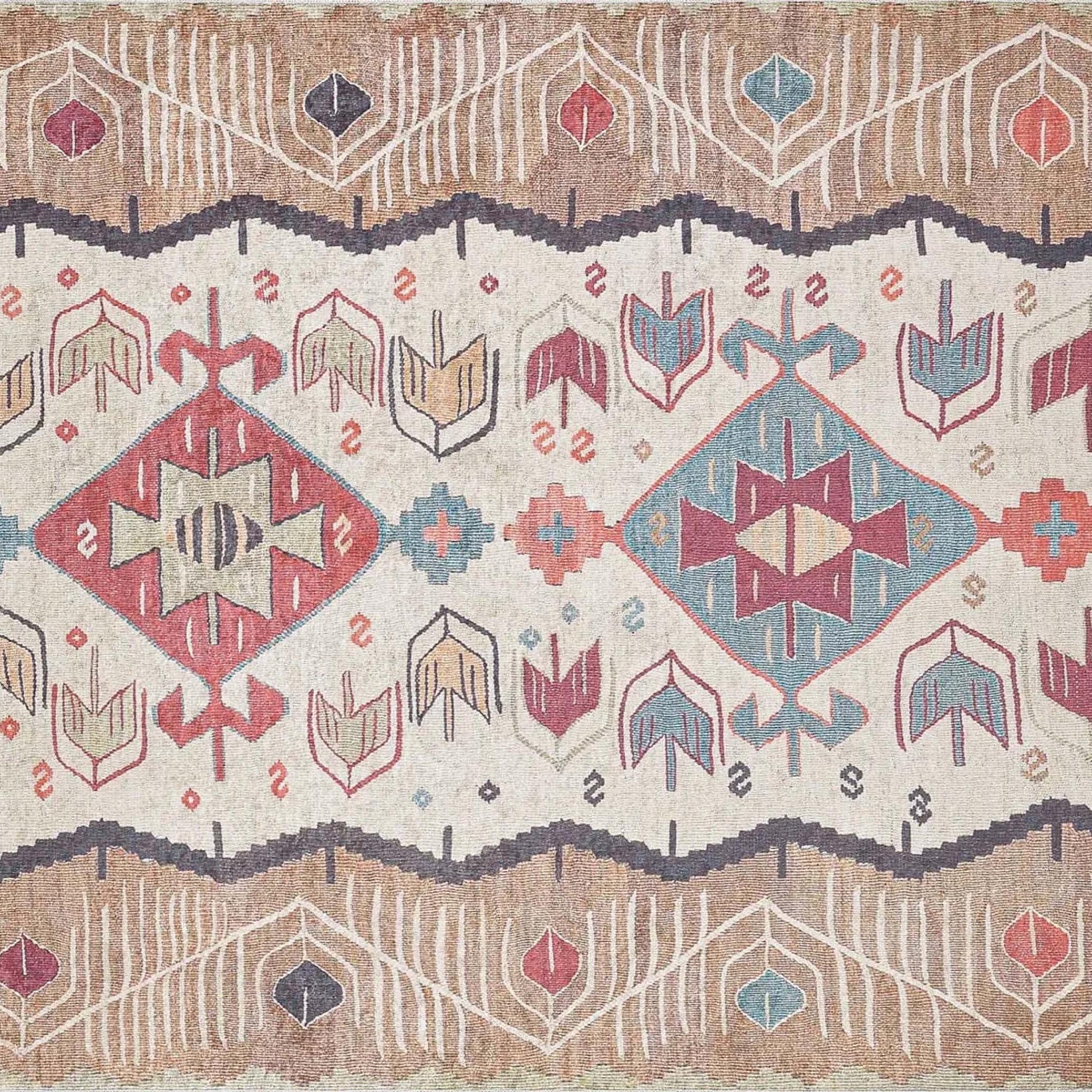 Raaf Turkish Kilim Beige Light Orange Rug