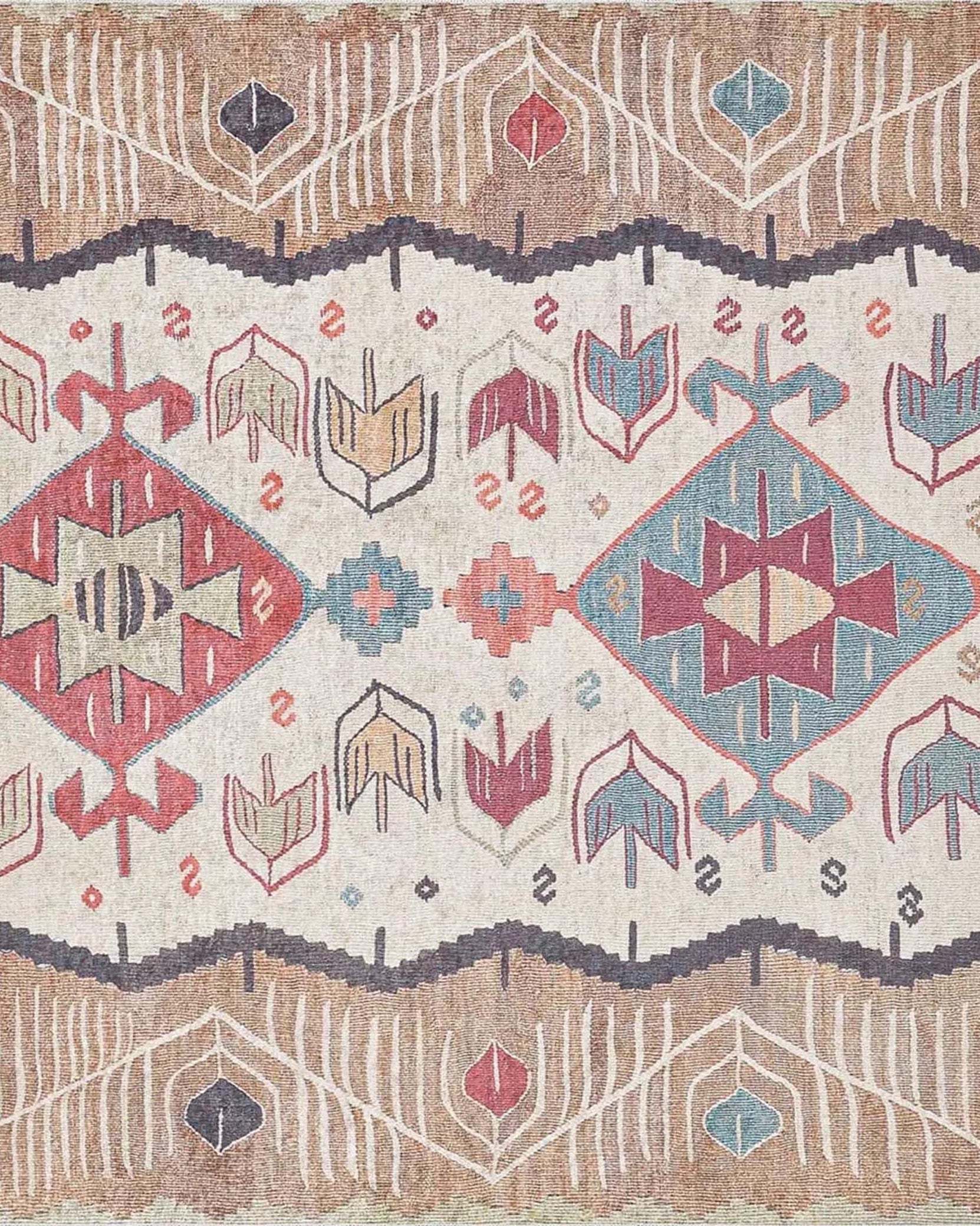 Raaf Turkish Kilim Beige Light Orange Rug