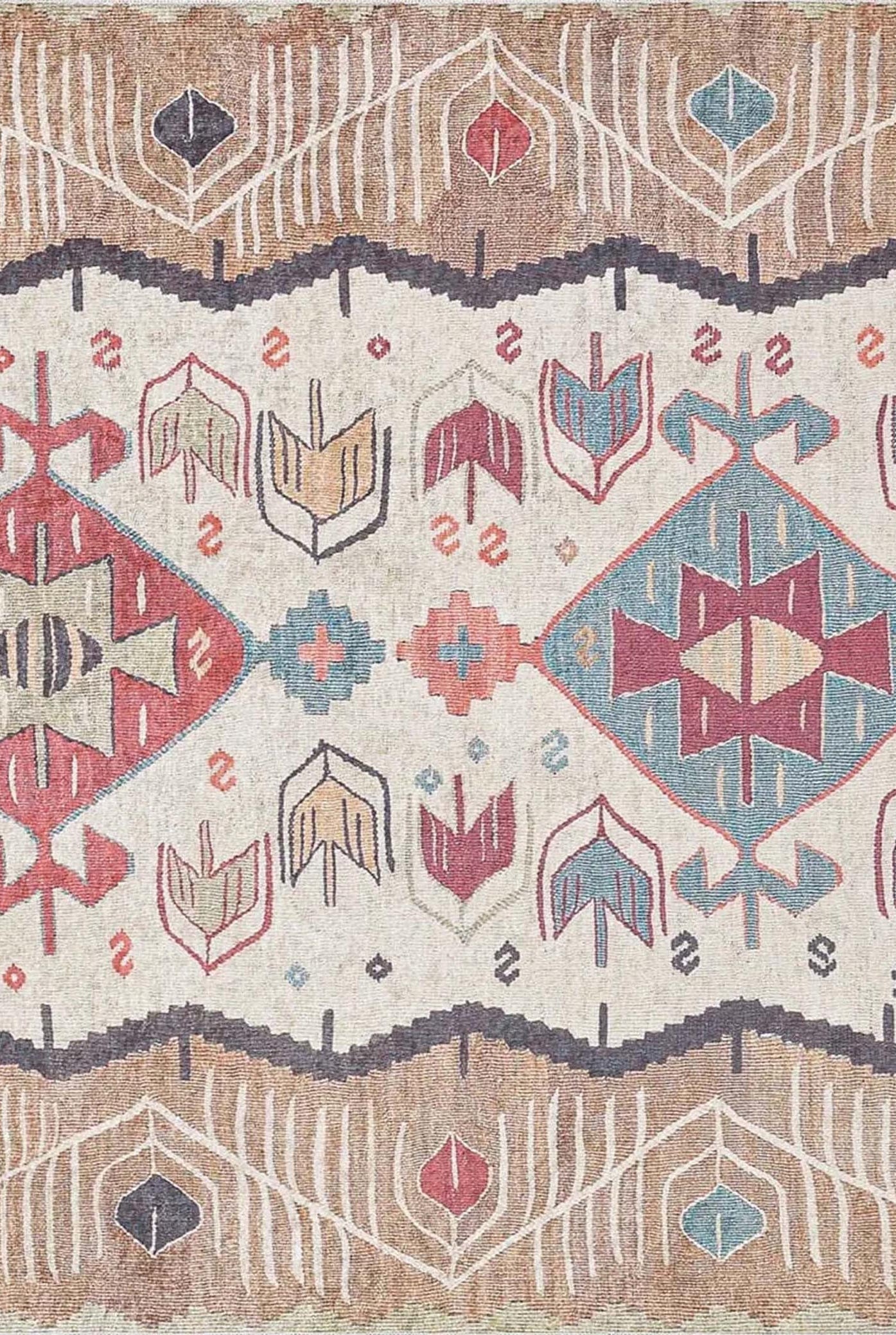 Raaf Turkish Kilim Beige Light Orange Rug
