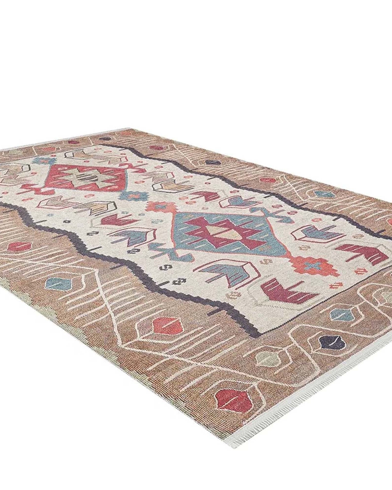 Raaf Turkish Kilim Beige Light Orange Rug