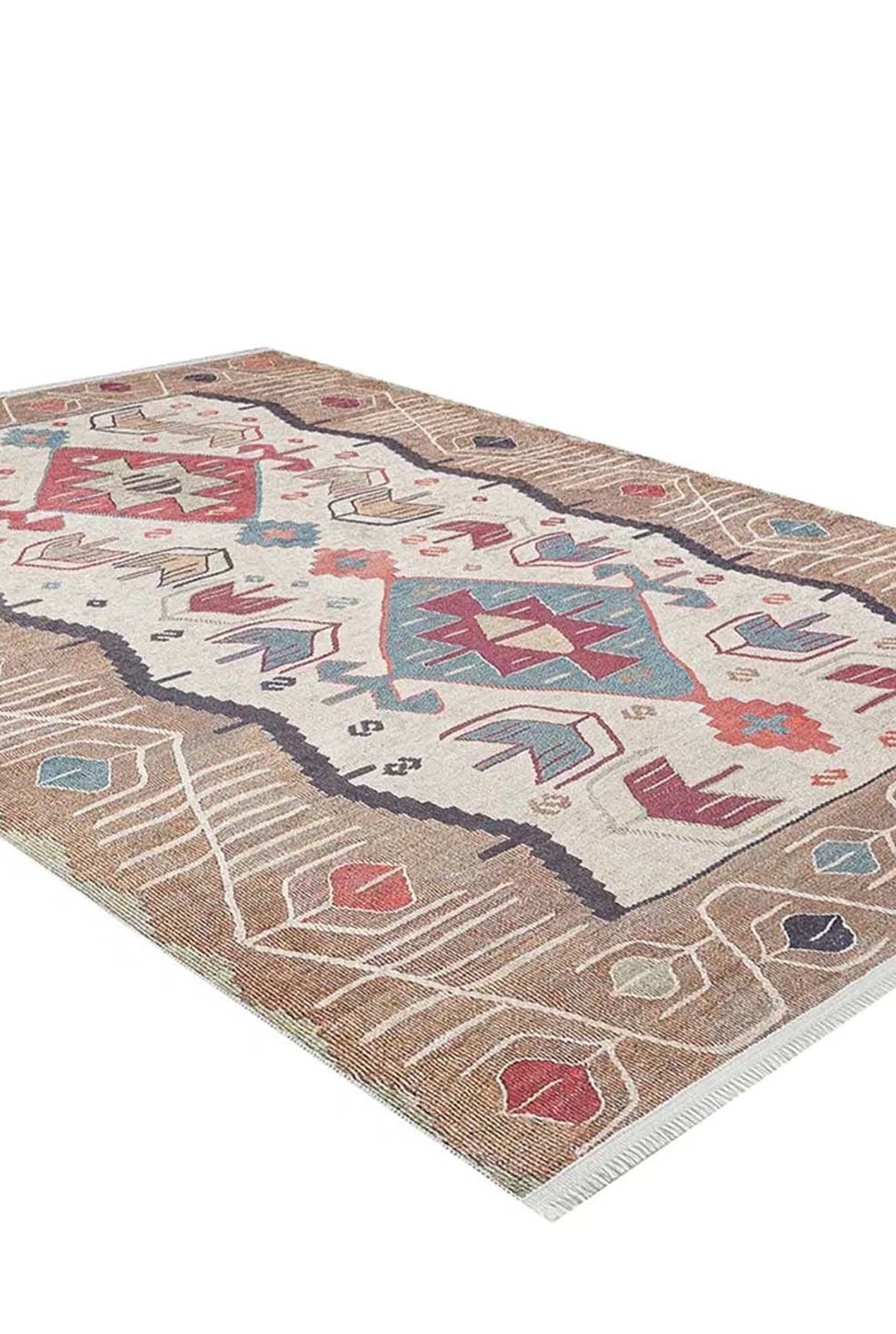 Raaf Turkish Kilim Beige Light Orange Rug