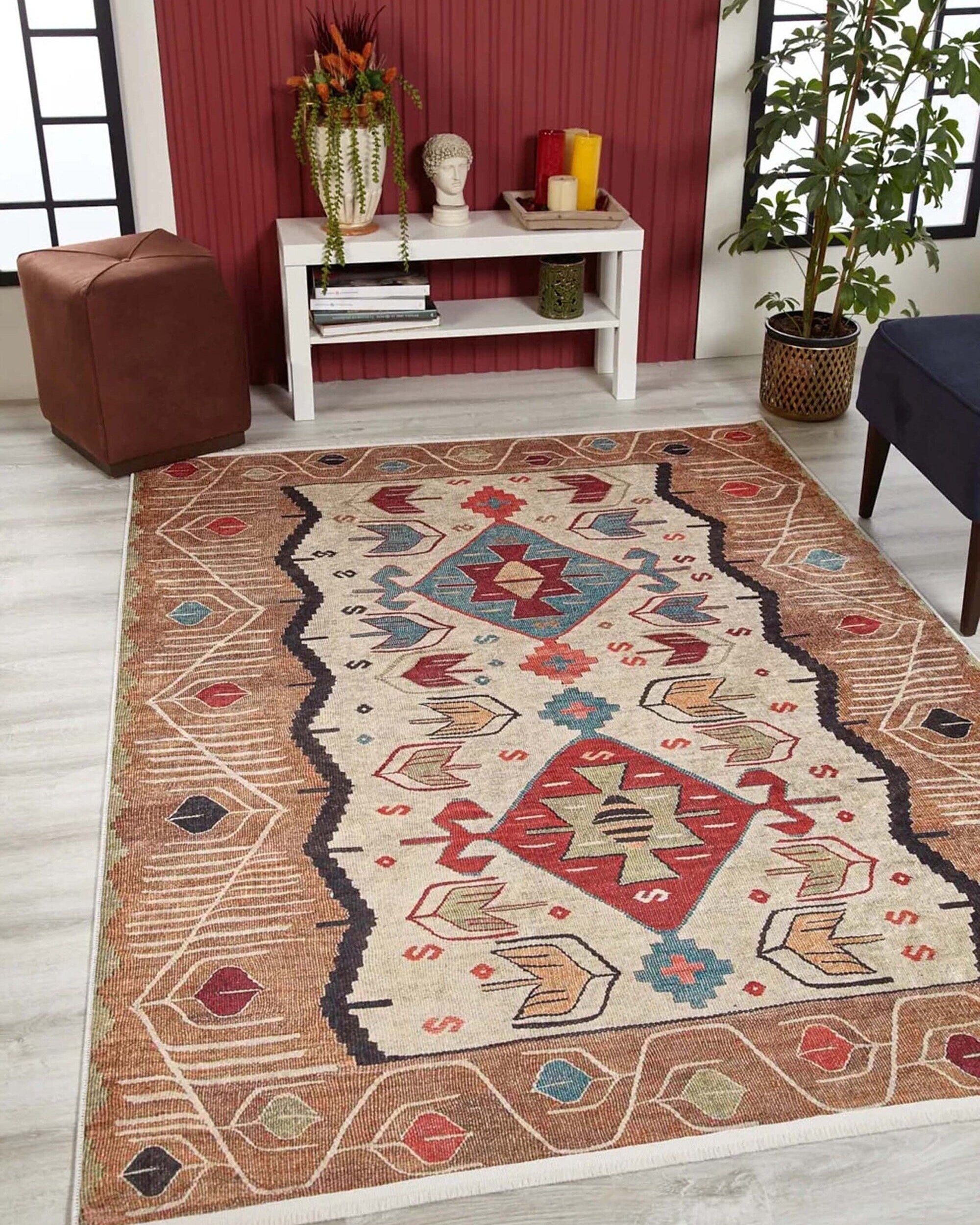 Raaf Turkish Kilim Beige Light Orange Rug
