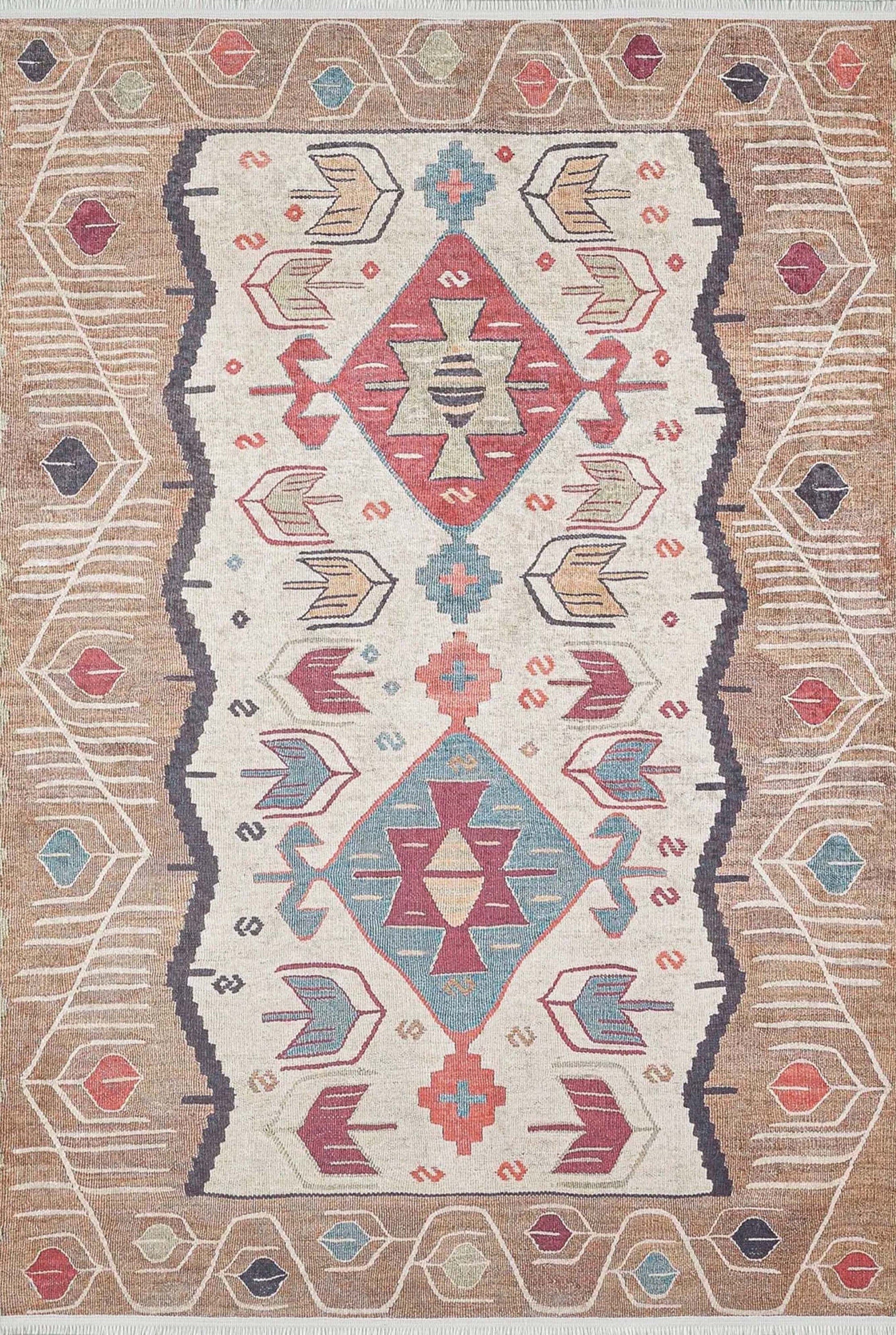 Raaf Turkish Kilim Beige Light Orange Rug
