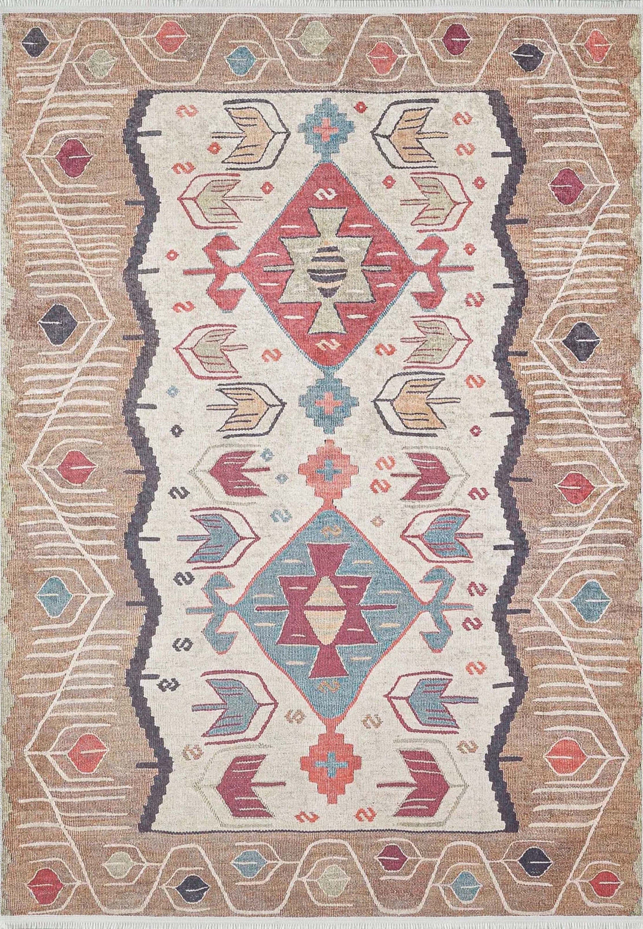 Raaf Turkish Kilim Beige Light Orange Rug