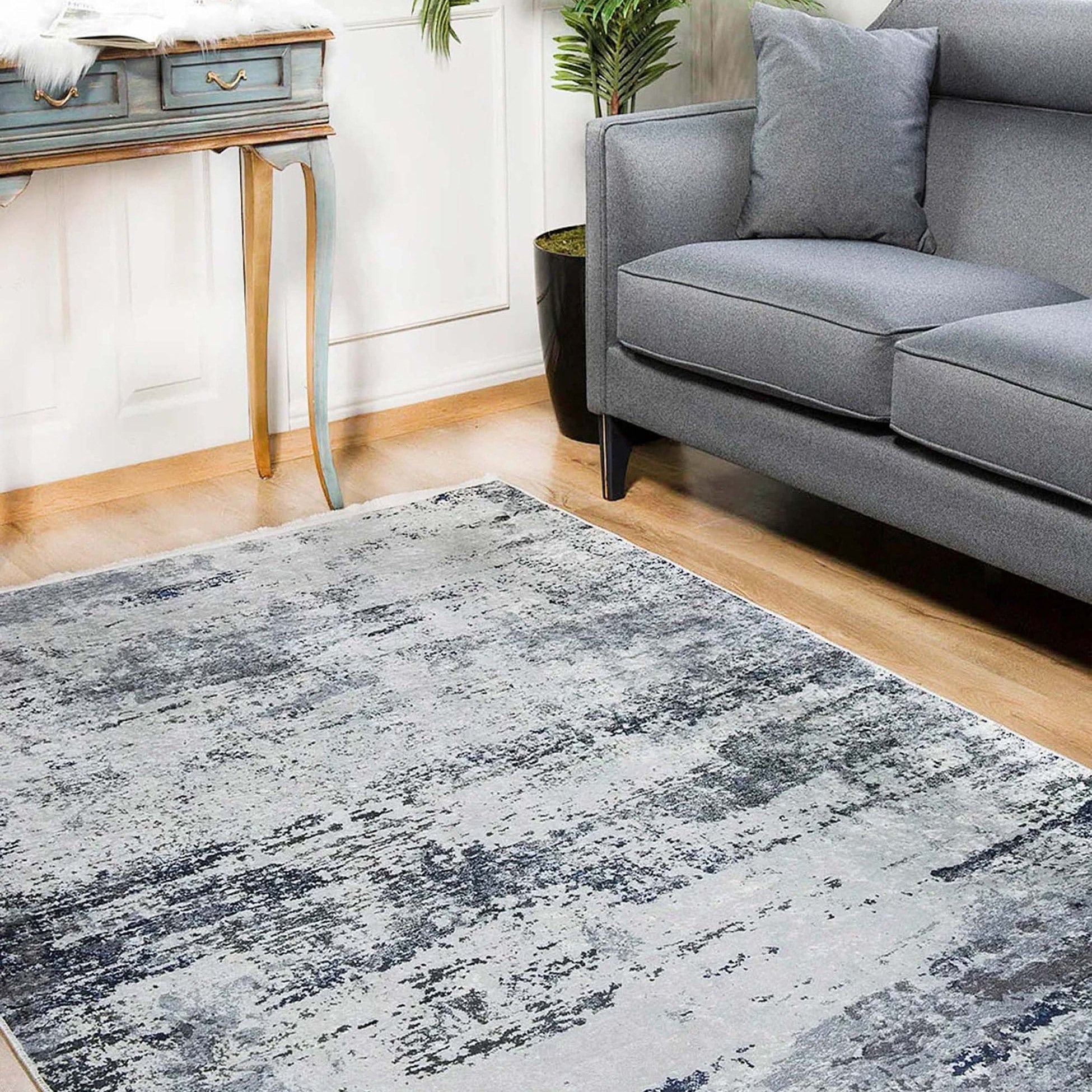 Rada Abstract Distressed Gray Rug