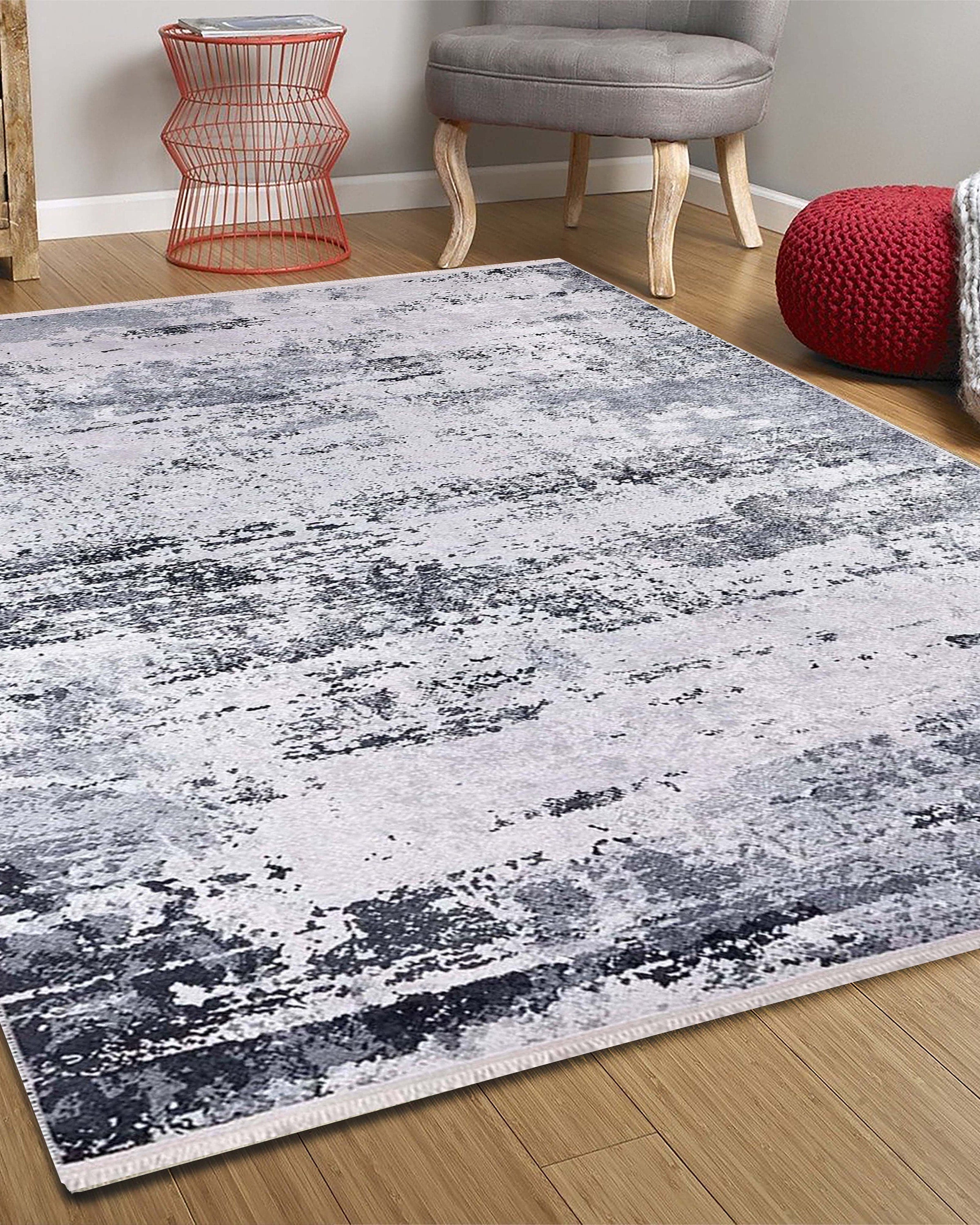 Rada Abstract Distressed Gray Rug