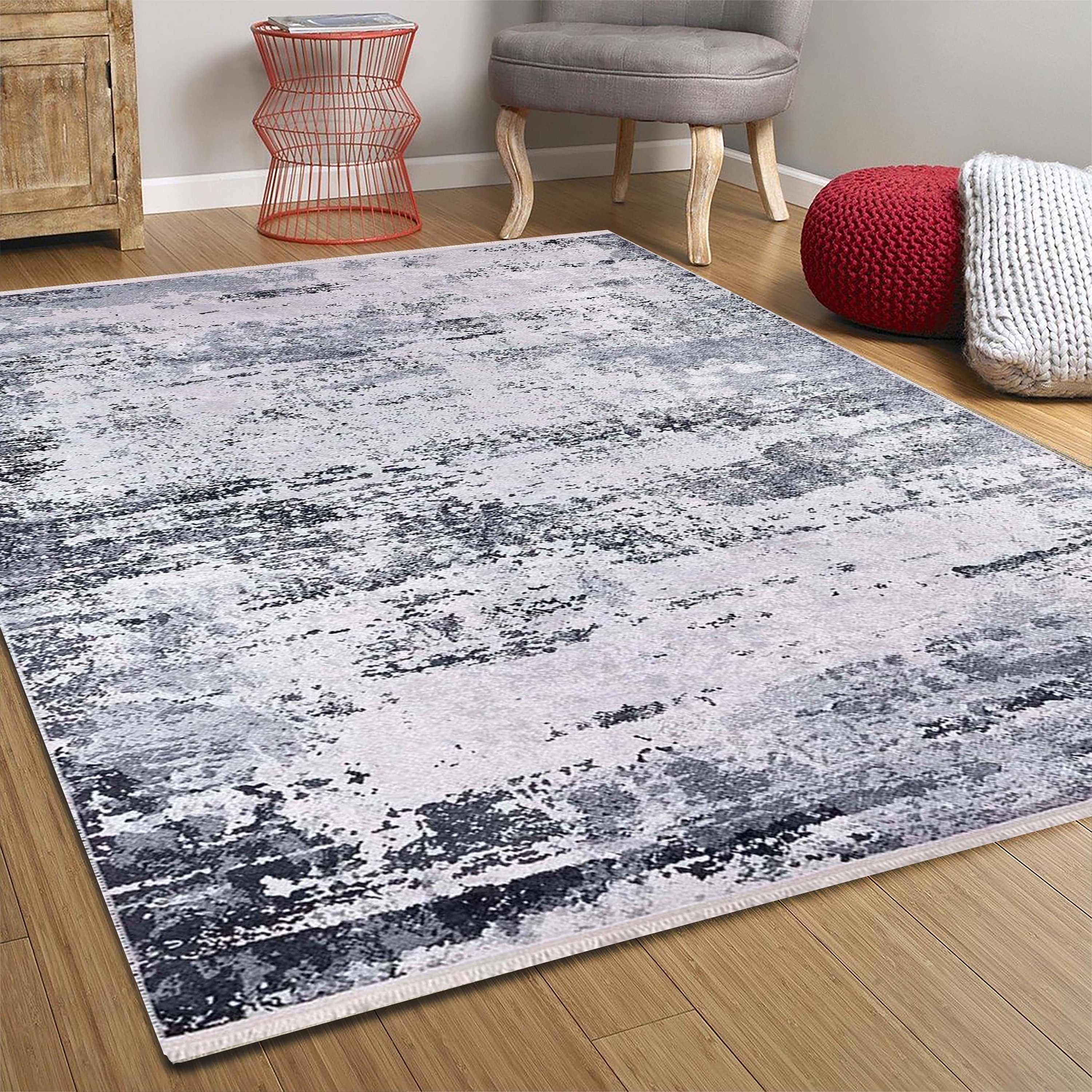 Rada Abstract Distressed Gray Rug