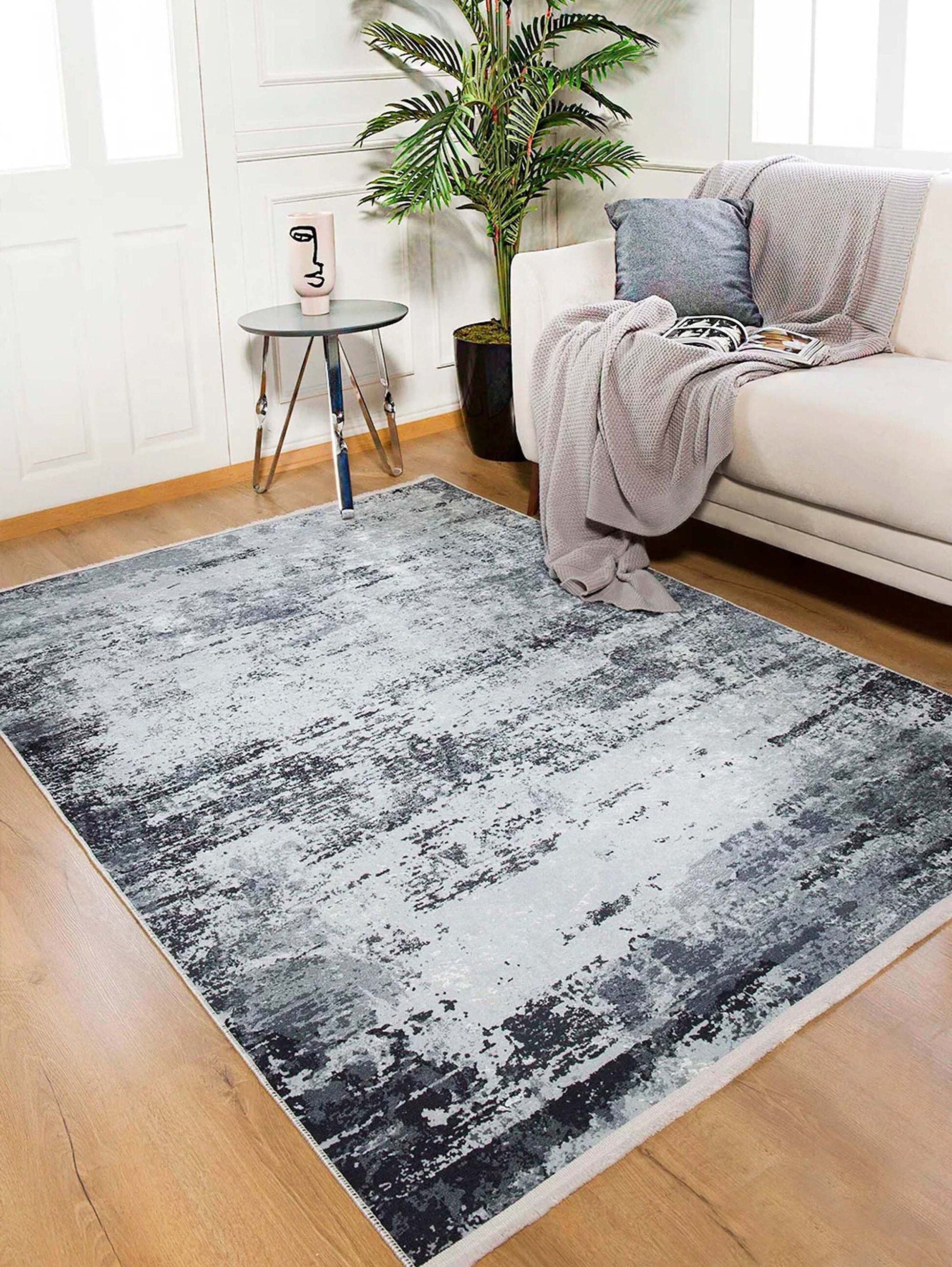 Rada Abstract Distressed Gray Rug