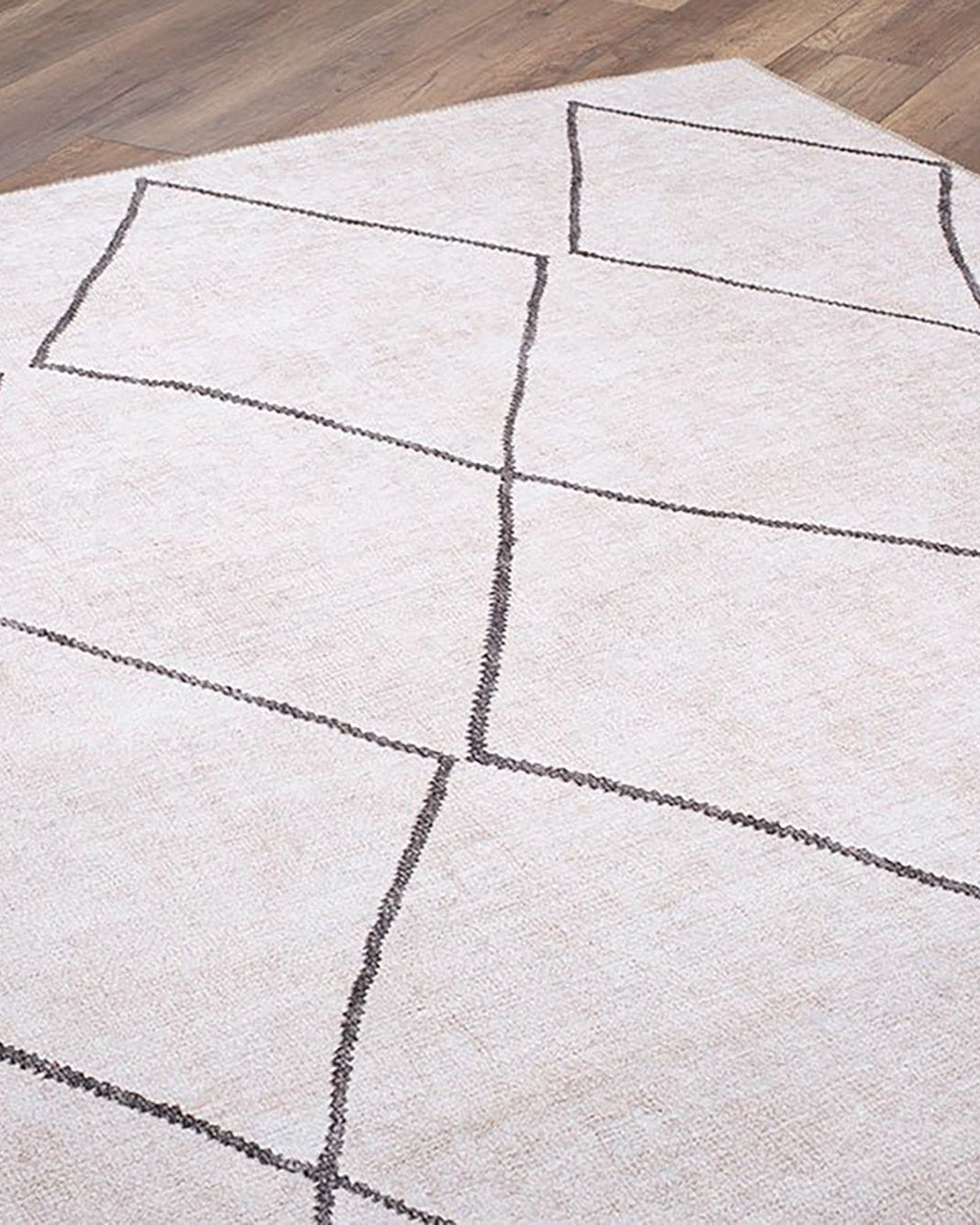 Raha Moroccan Berber Pattern Design Black and White Rug