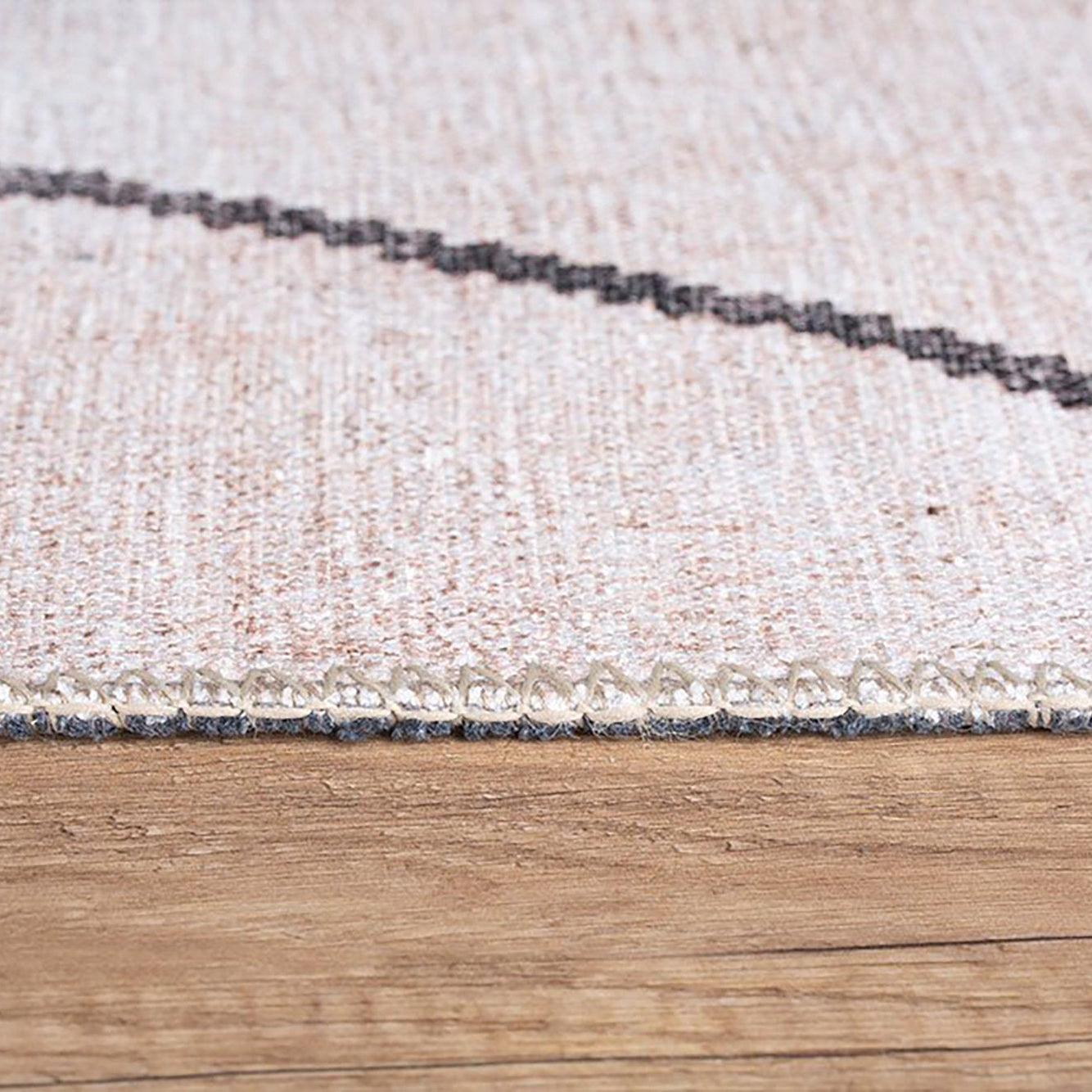 Raha Moroccan Berber Pattern Design Black and White Rug