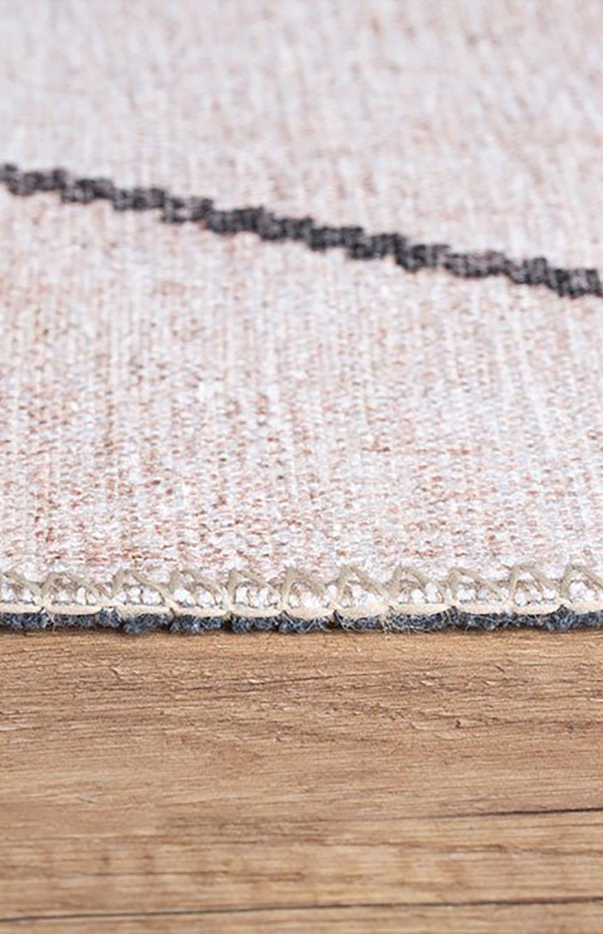 Raha Moroccan Berber Pattern Design Black and White Rug