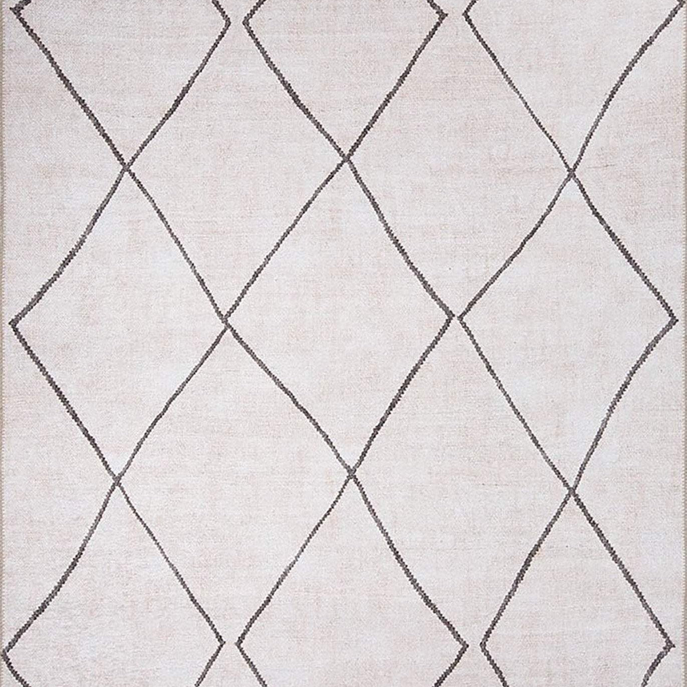 Raha Moroccan Berber Pattern Design Black and White Rug