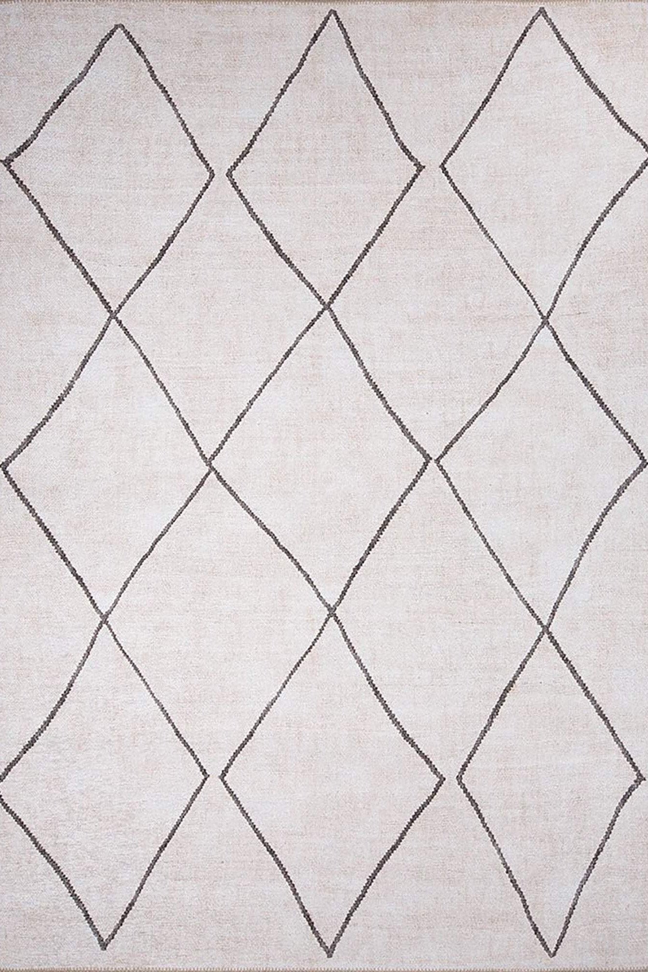 Raha Moroccan Berber Pattern Design Black and White Rug