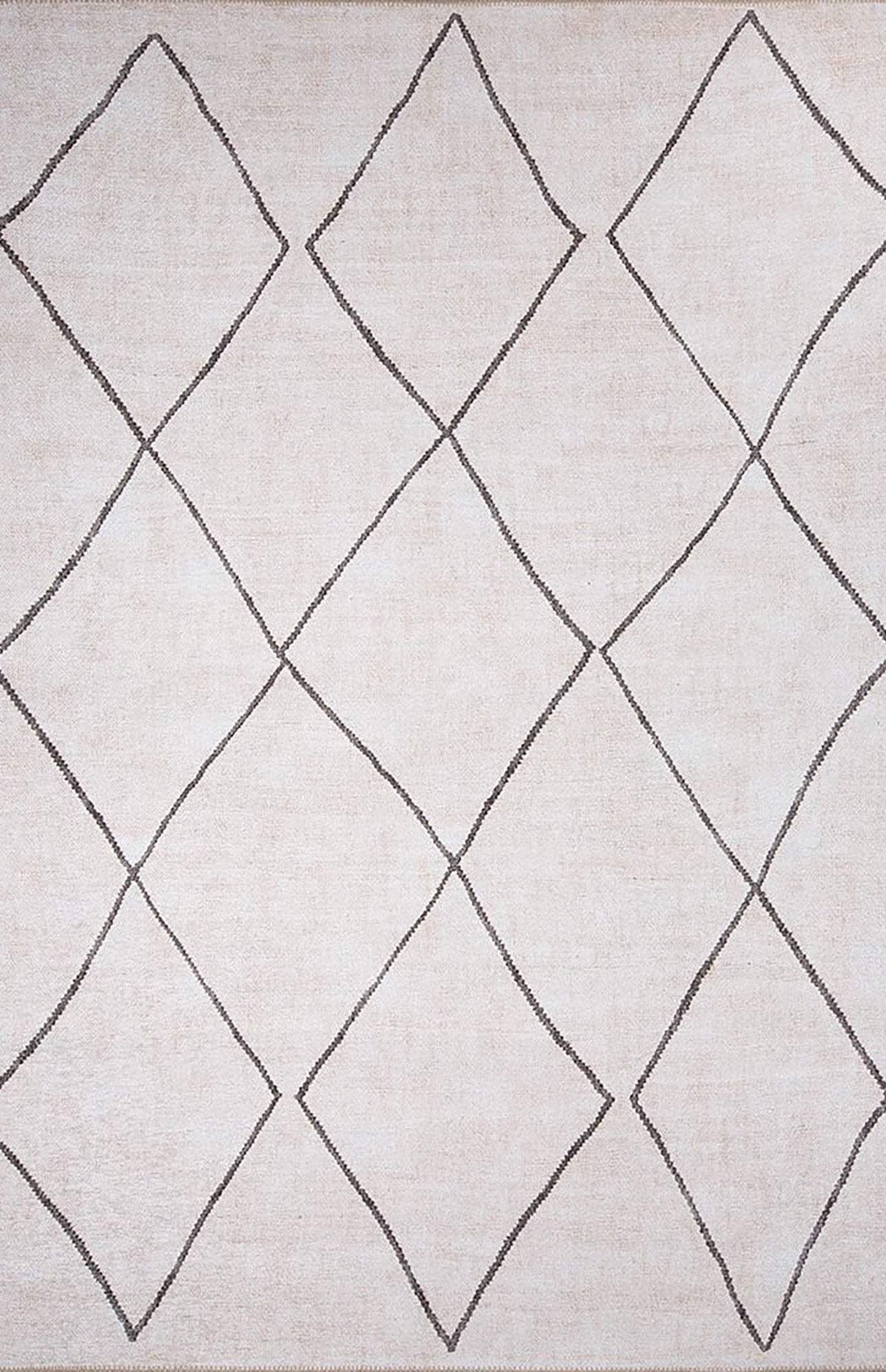 Raha Moroccan Berber Pattern Design Black and White Rug