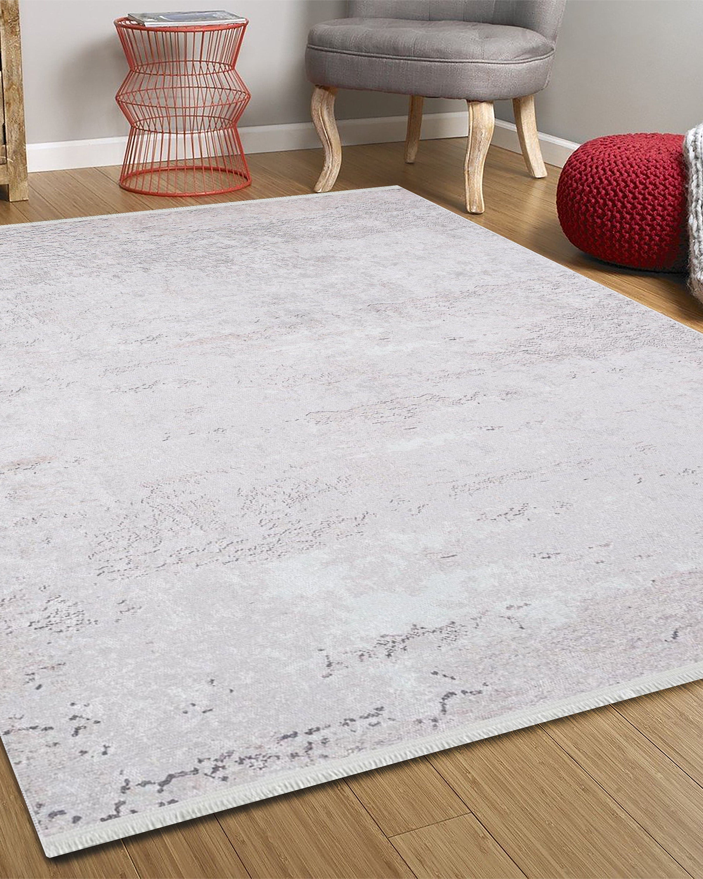 Raka Neutral Muted Gray Turkish Rug