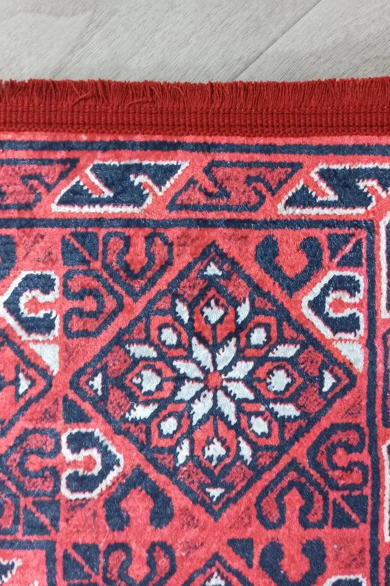 Ramsa Rug Red Navy Blue Turkish Area Rug