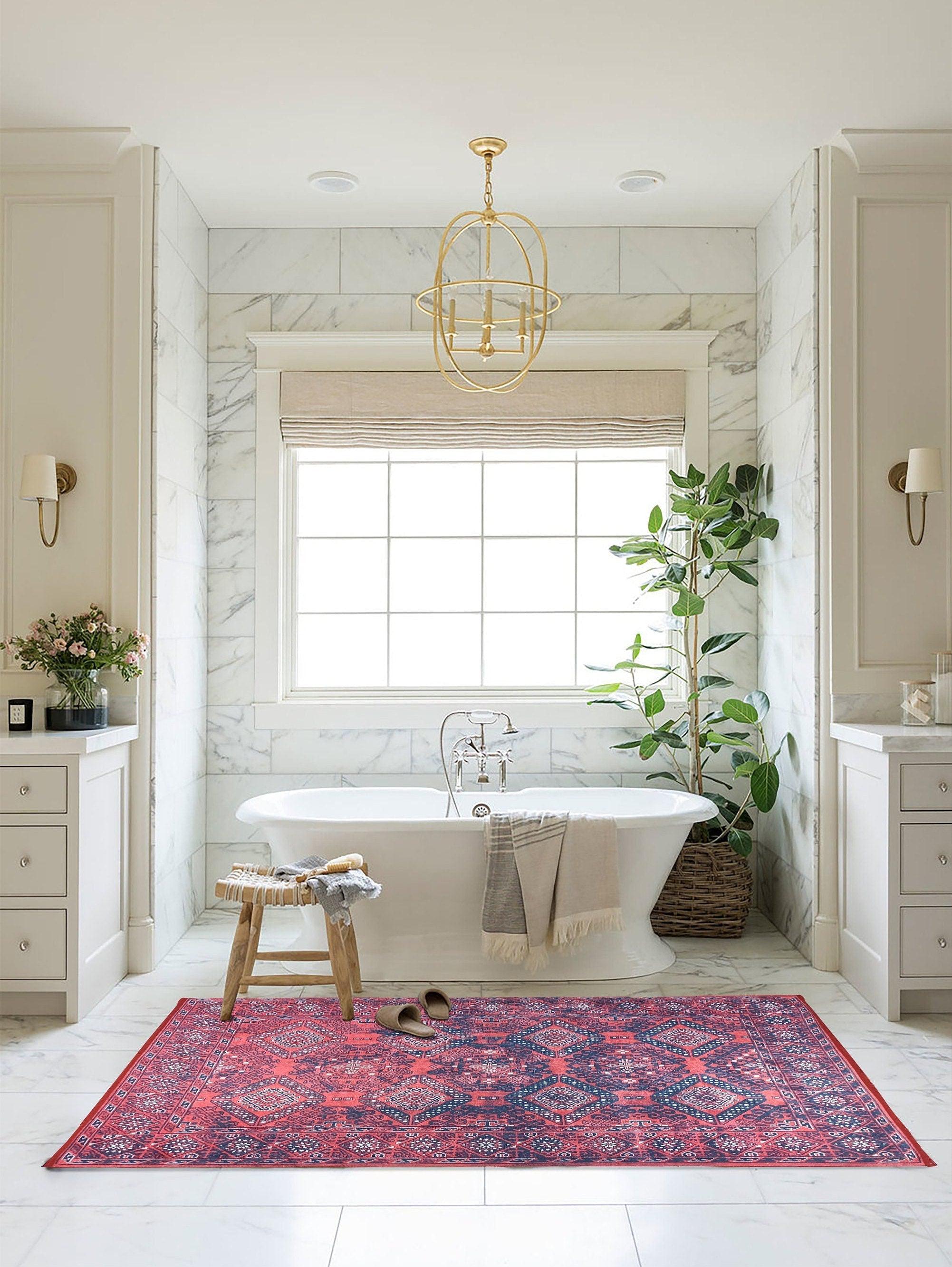 Ramsa Rug Red Navy Blue Turkish Area Rug