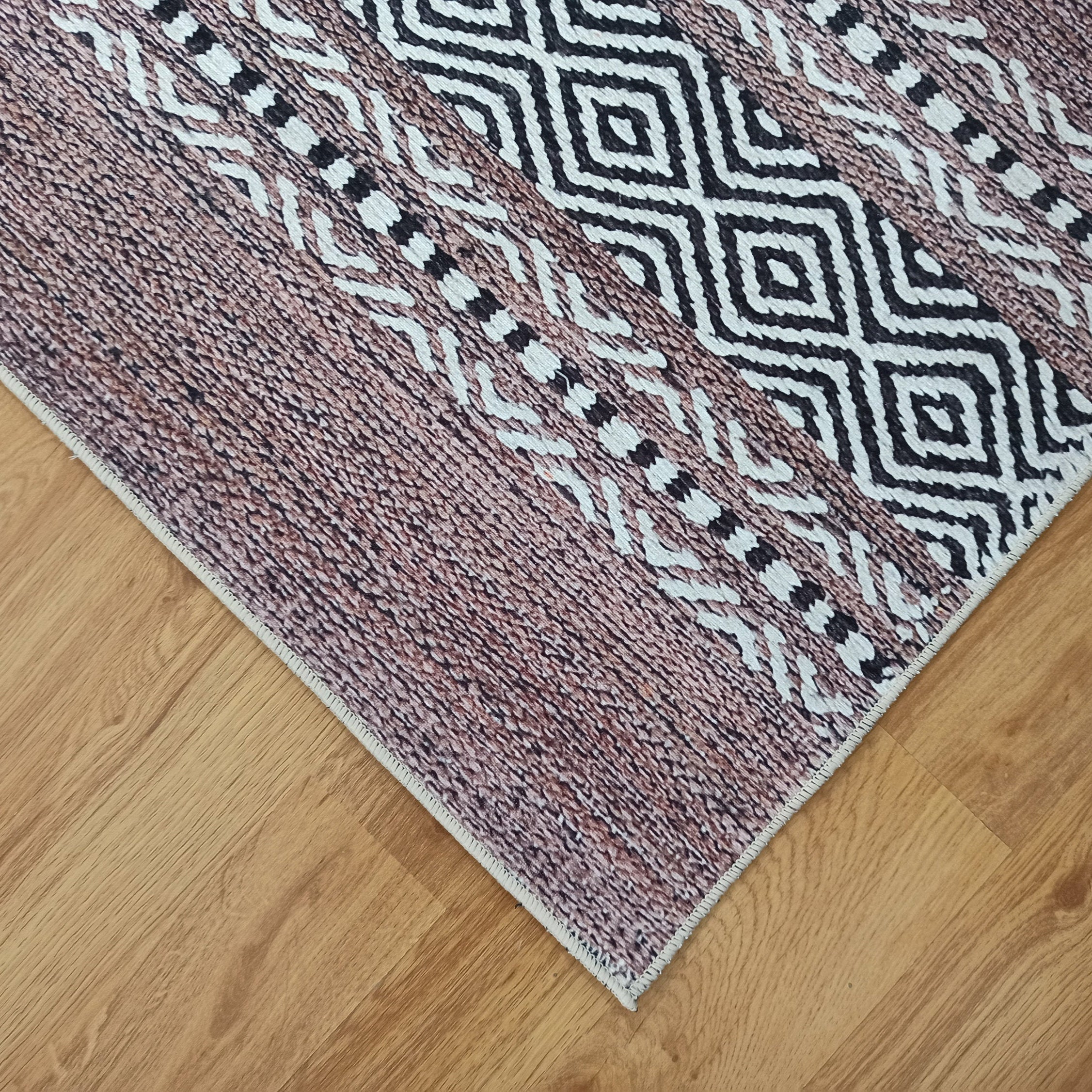 Rana Rug Kilim Design Brown Beige Striped Rug