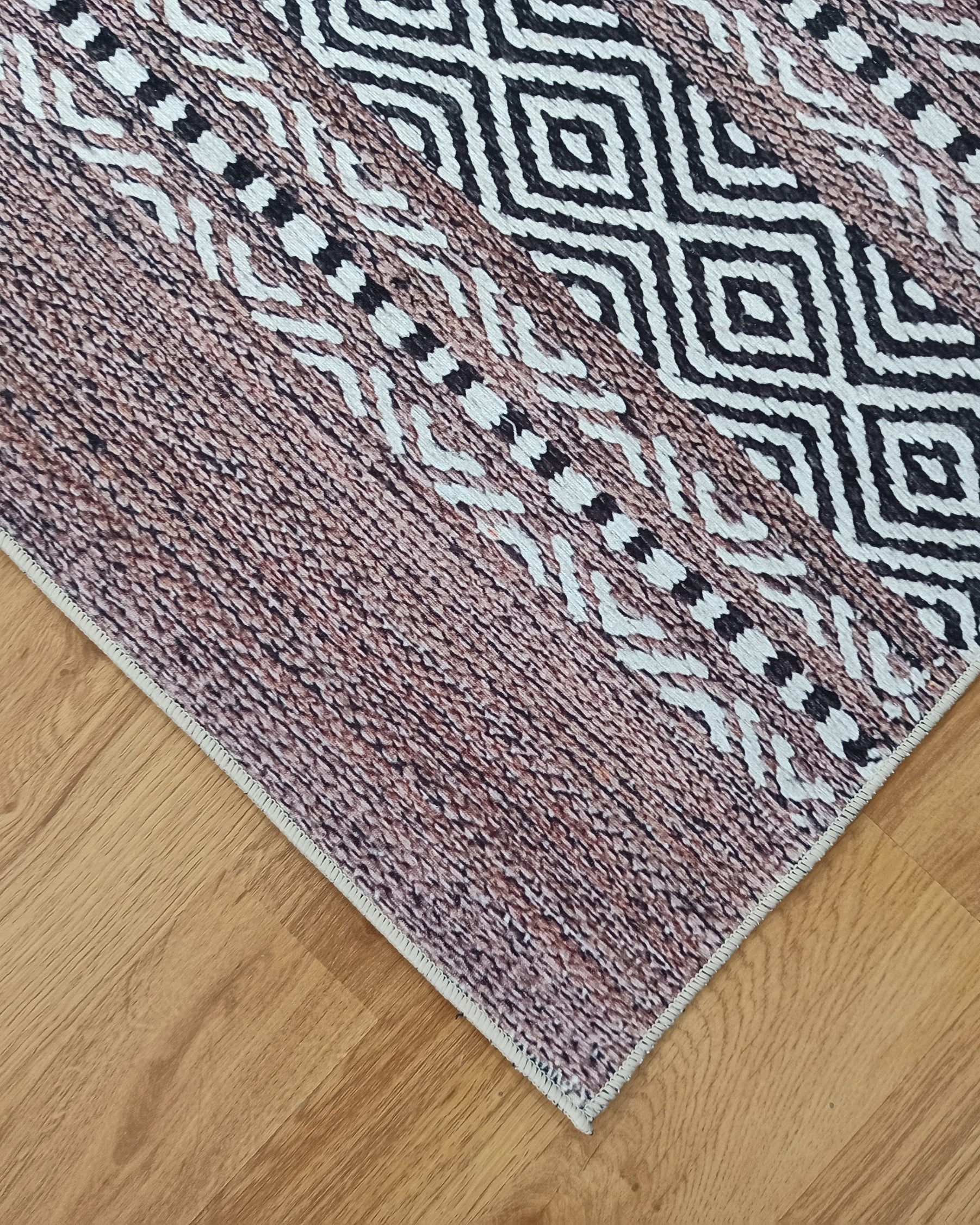 Rana Rug Kilim Design Brown Beige Striped Rug