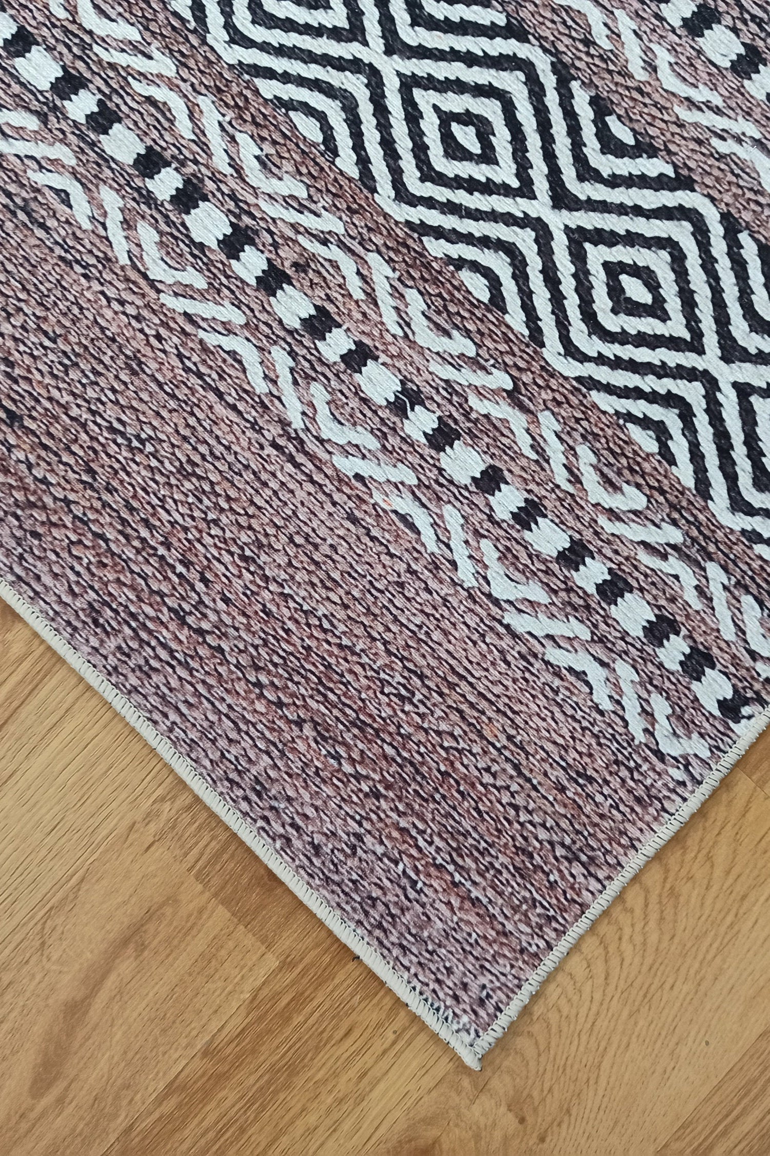 Rana Rug Kilim Design Brown Beige Striped Rug