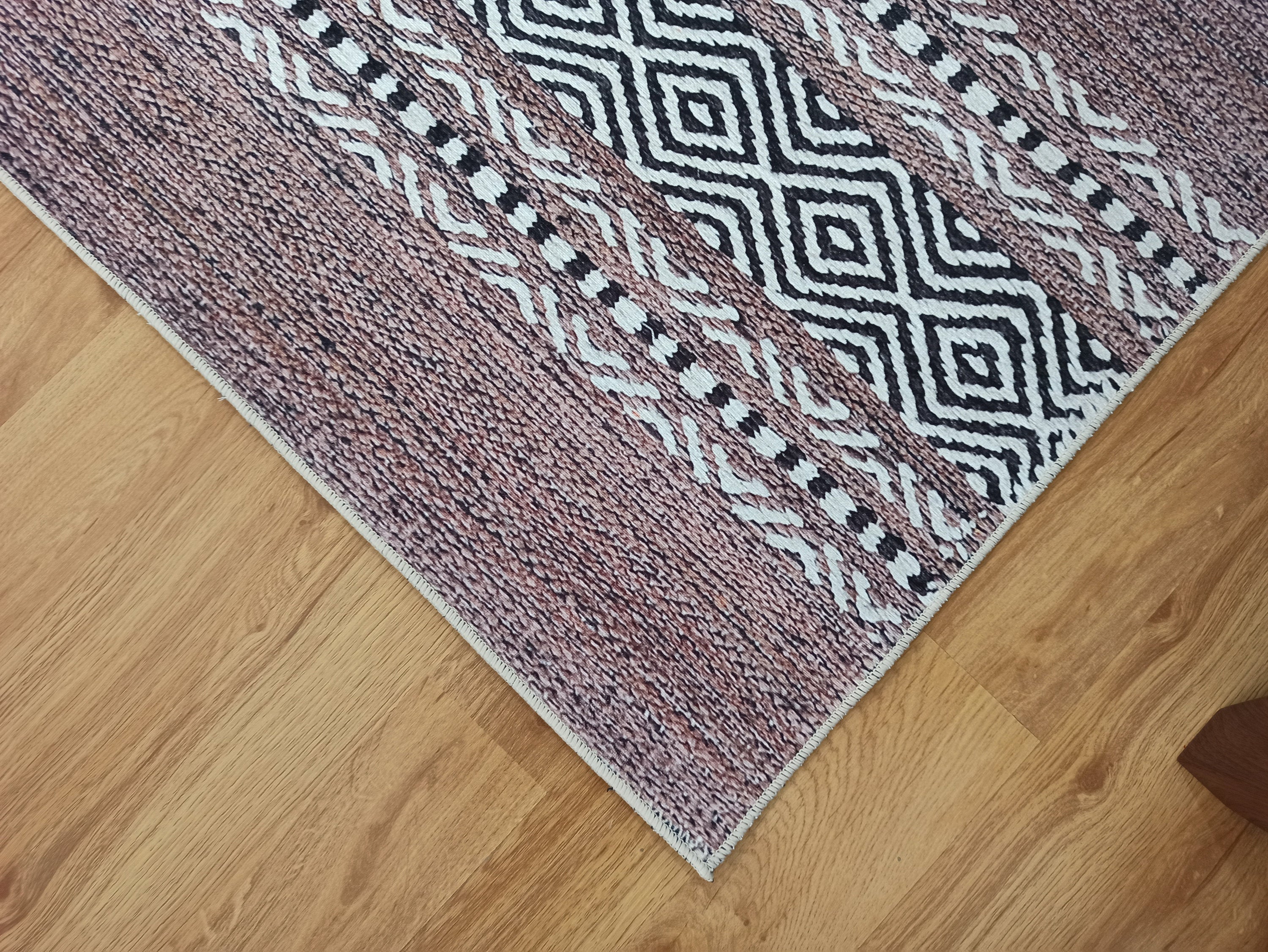 Rana Rug Kilim Design Brown Beige Striped Rug