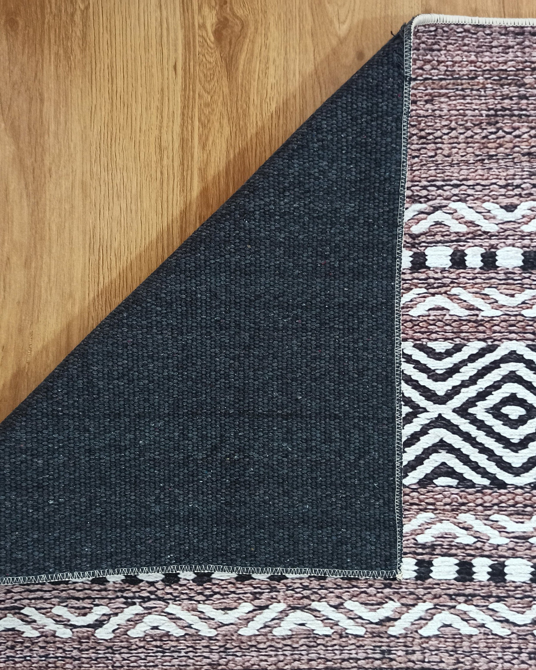 Rana Rug Kilim Design Brown Beige Striped Rug