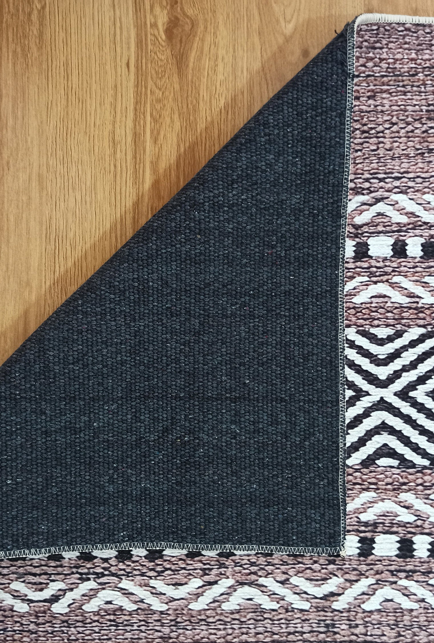 Rana Rug Kilim Design Brown Beige Striped Rug