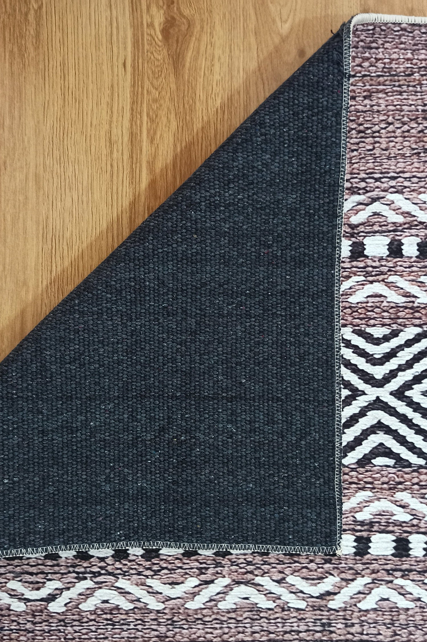 Rana Rug Kilim Design Brown Beige Striped Rug