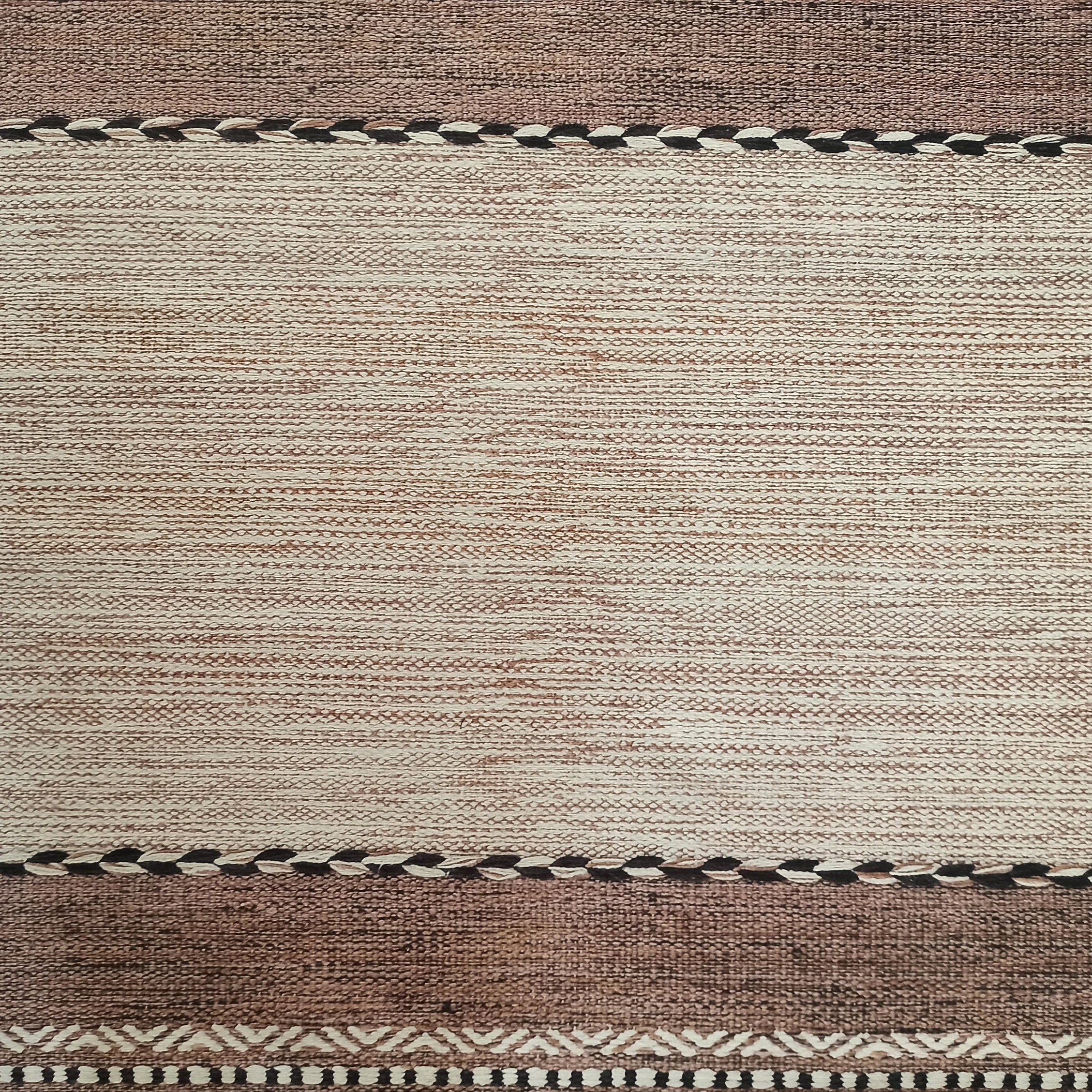 Rana Rug Kilim Design Brown Beige Striped Rug