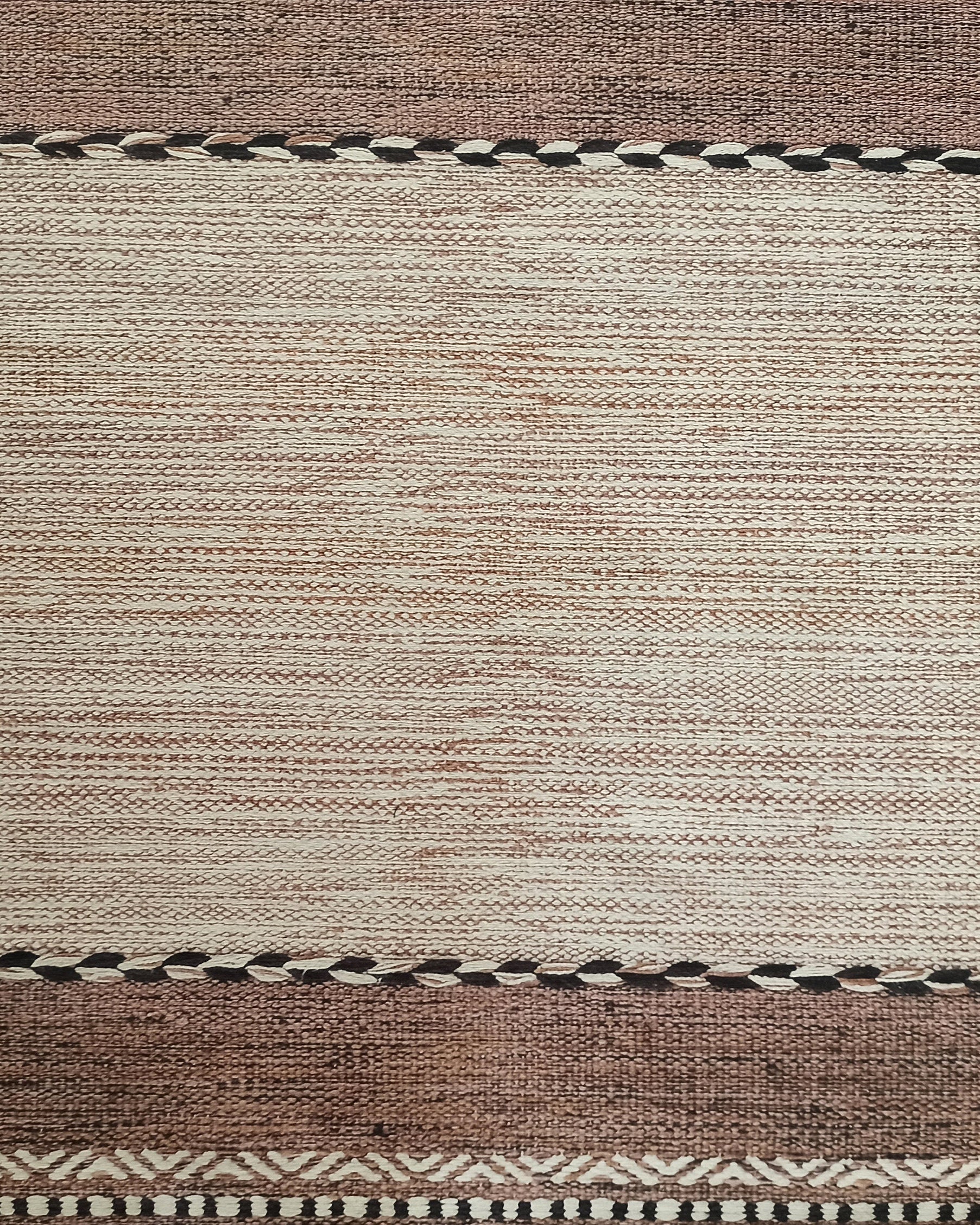 Rana Rug Kilim Design Brown Beige Striped Rug