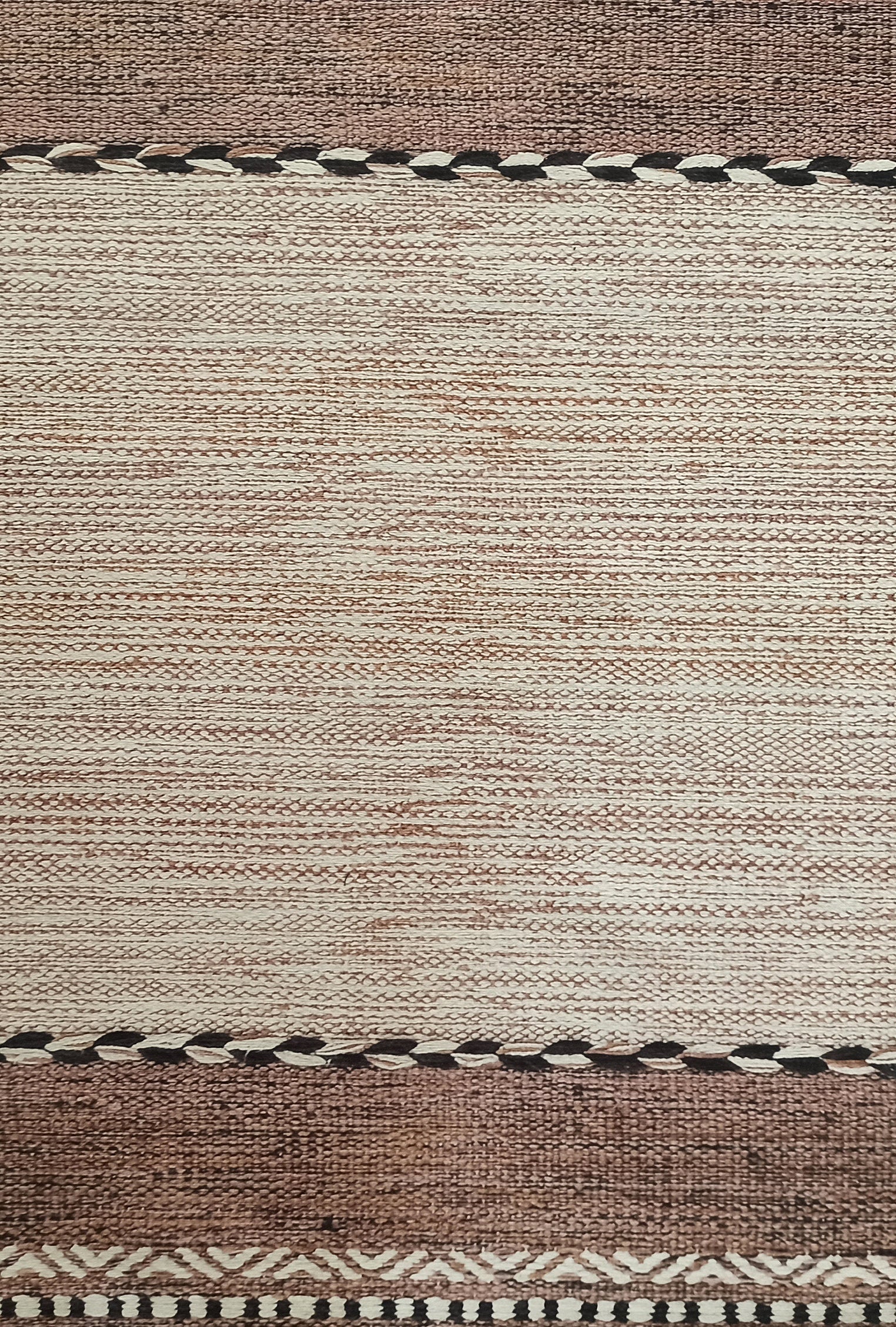 Rana Rug Kilim Design Brown Beige Striped Rug