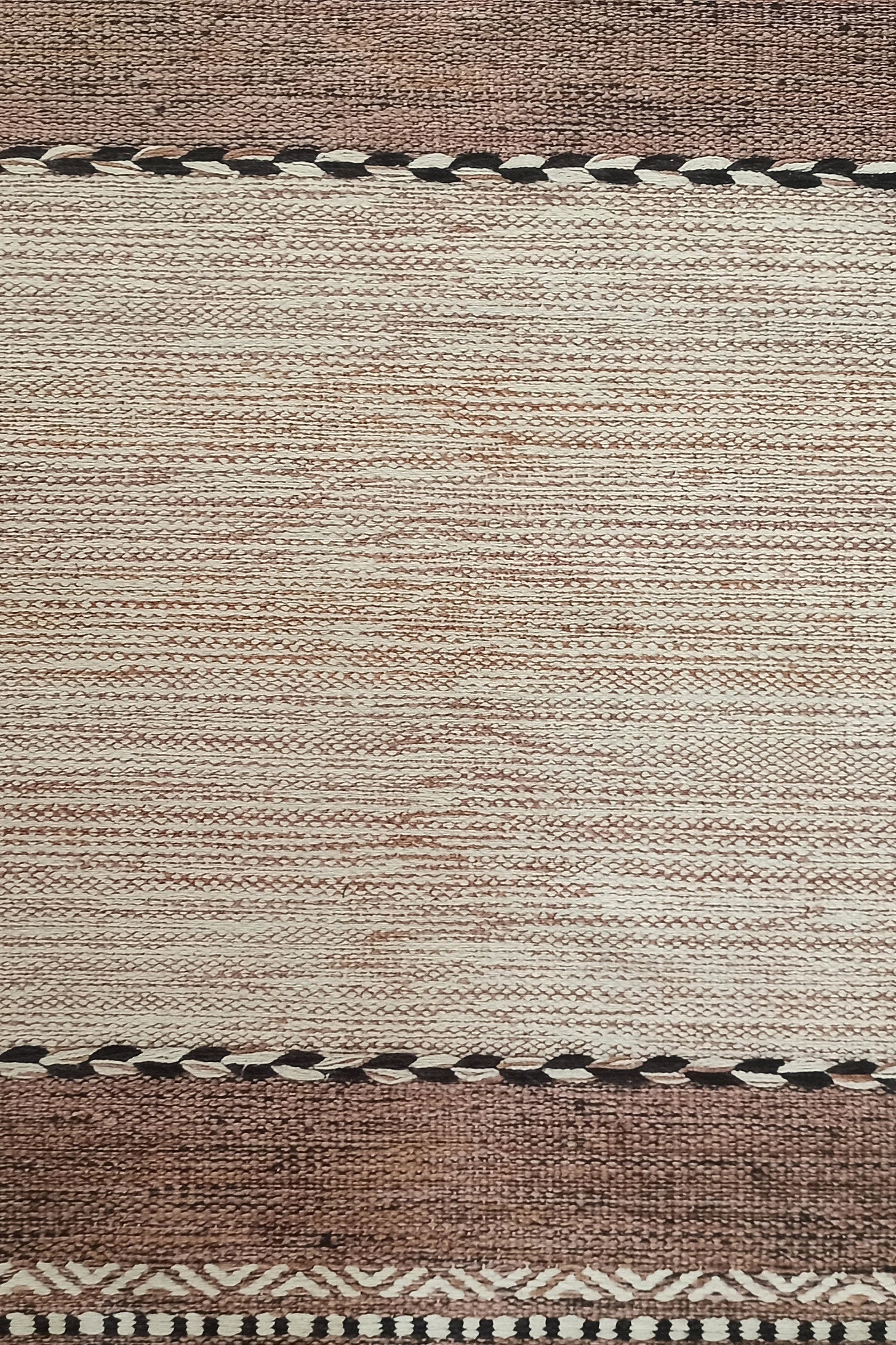 Rana Rug Kilim Design Brown Beige Striped Rug