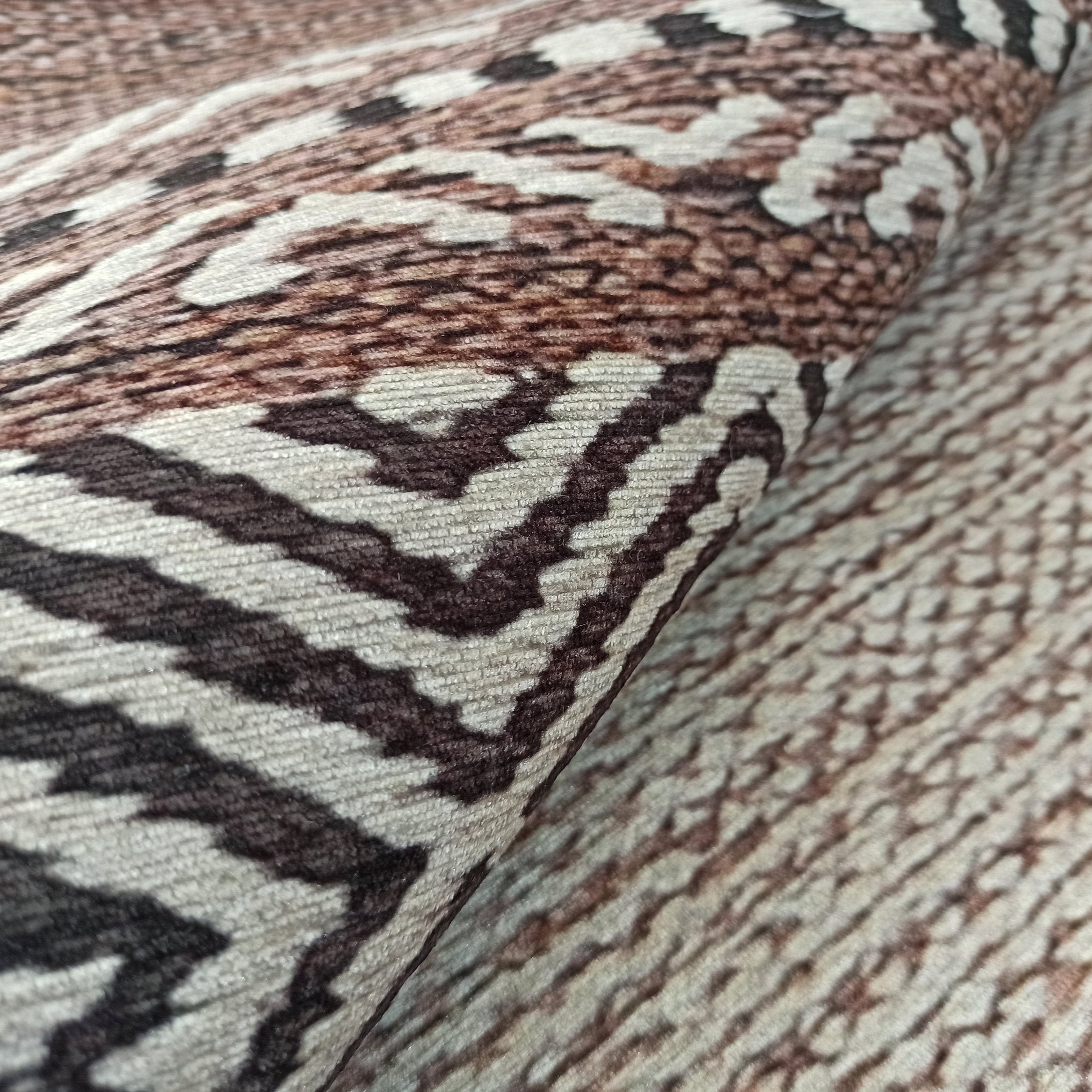 Rana Rug Kilim Design Brown Beige Striped Rug