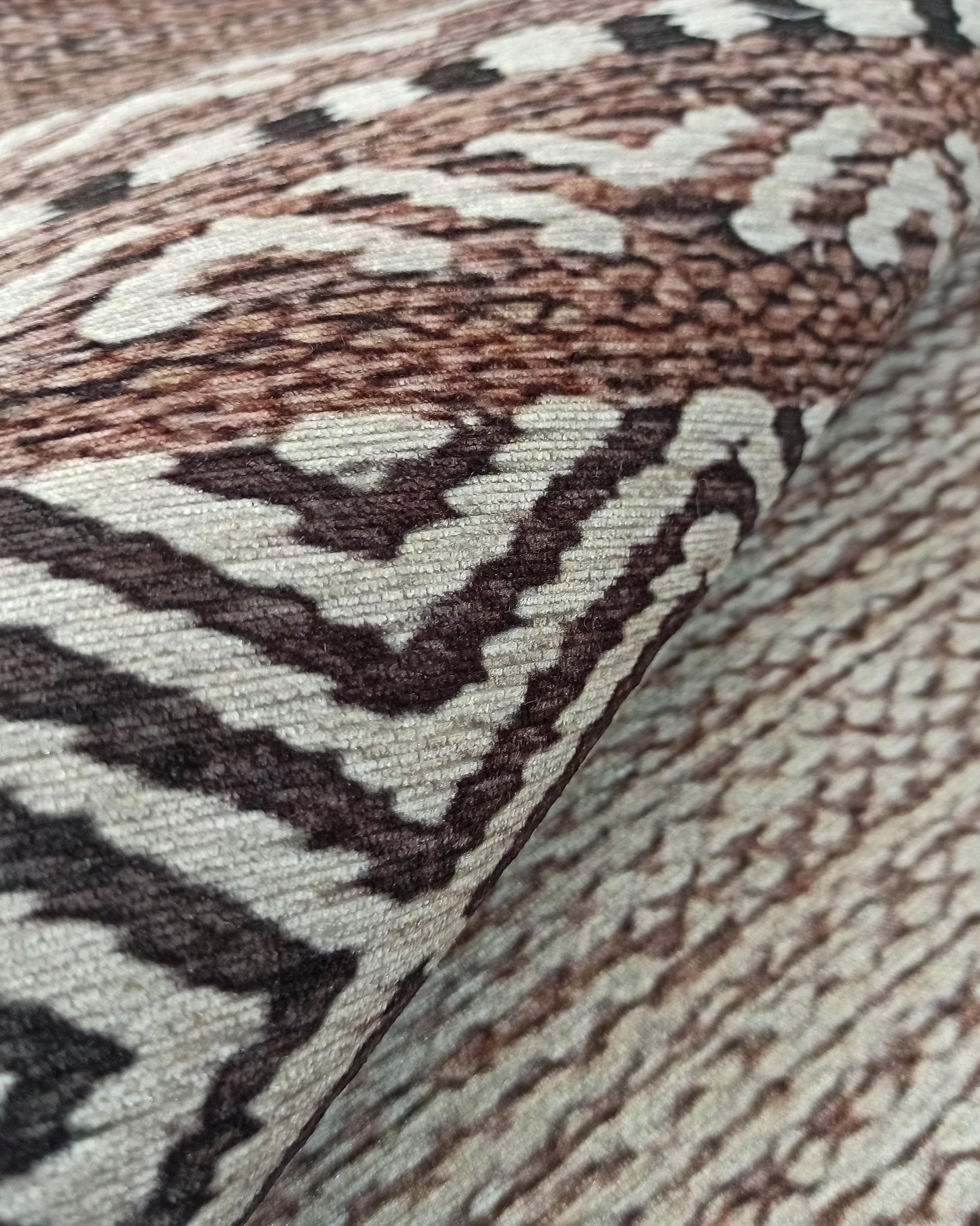 Rana Rug Kilim Design Brown Beige Striped Rug