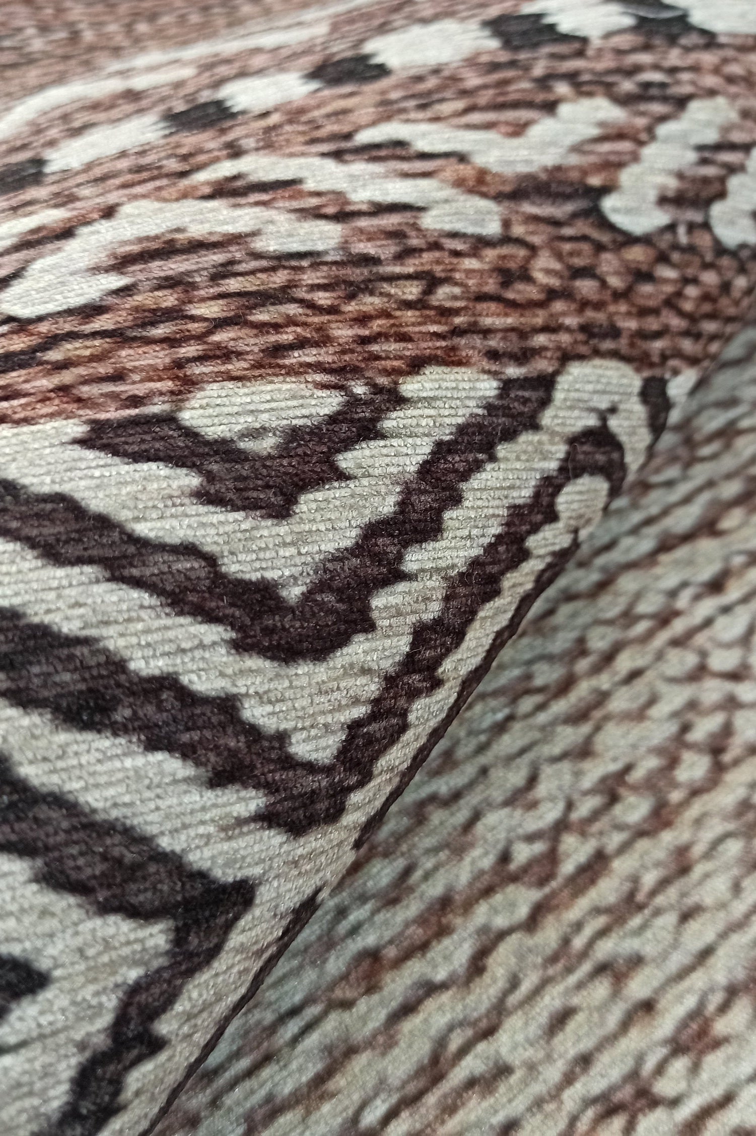 Rana Rug Kilim Design Brown Beige Striped Rug