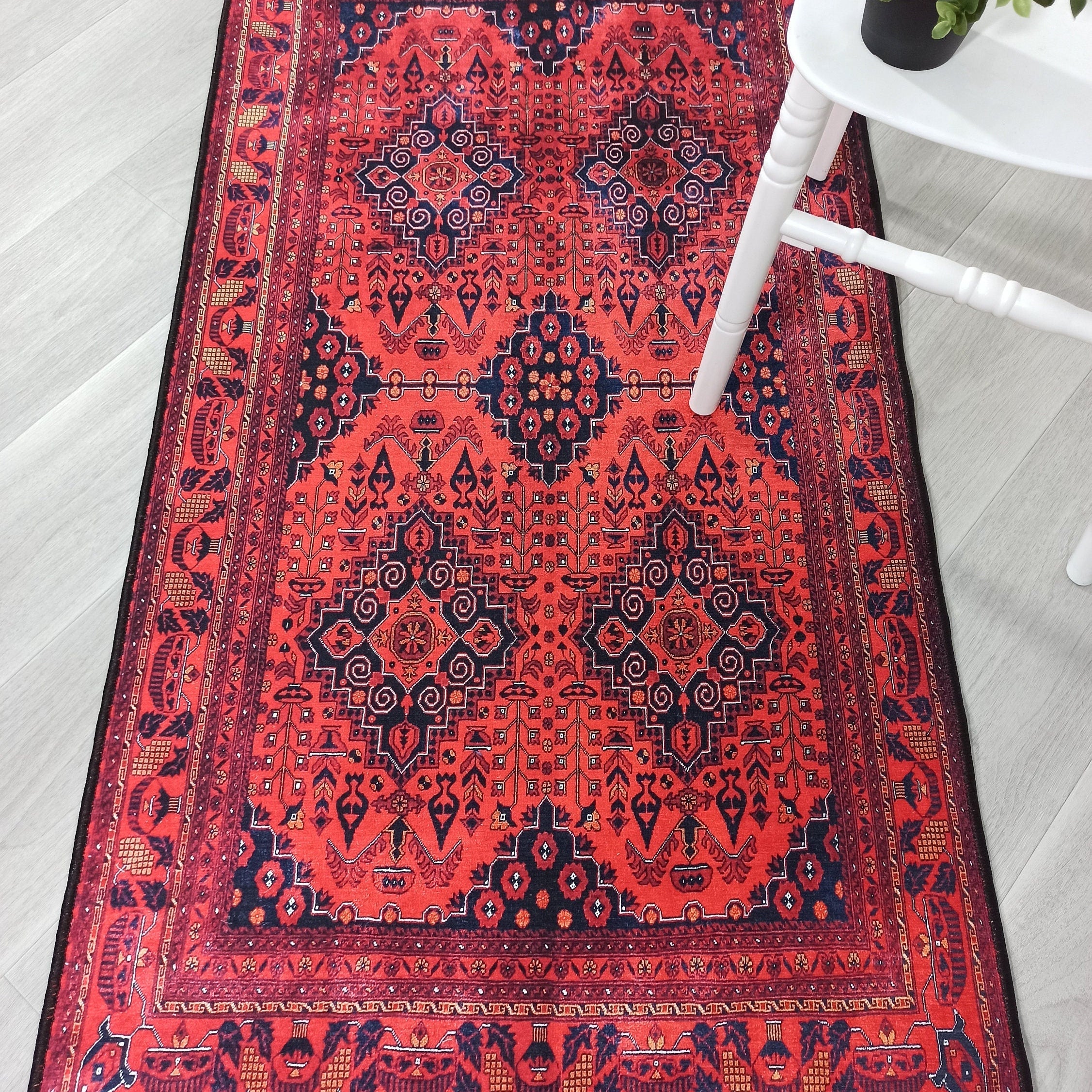 Rania Red Afghan Turkish Rug