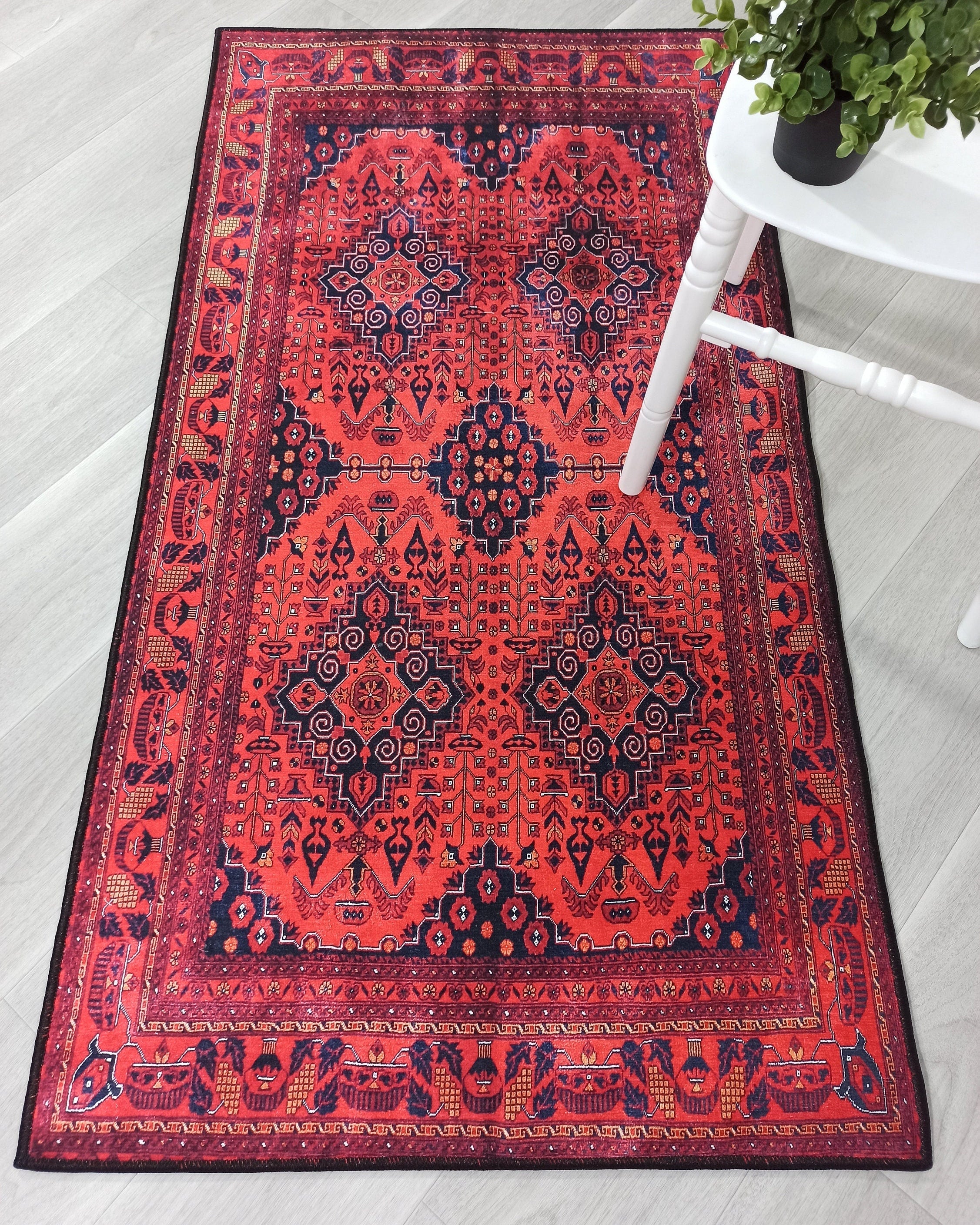 Rania Red Afghan Turkish Rug
