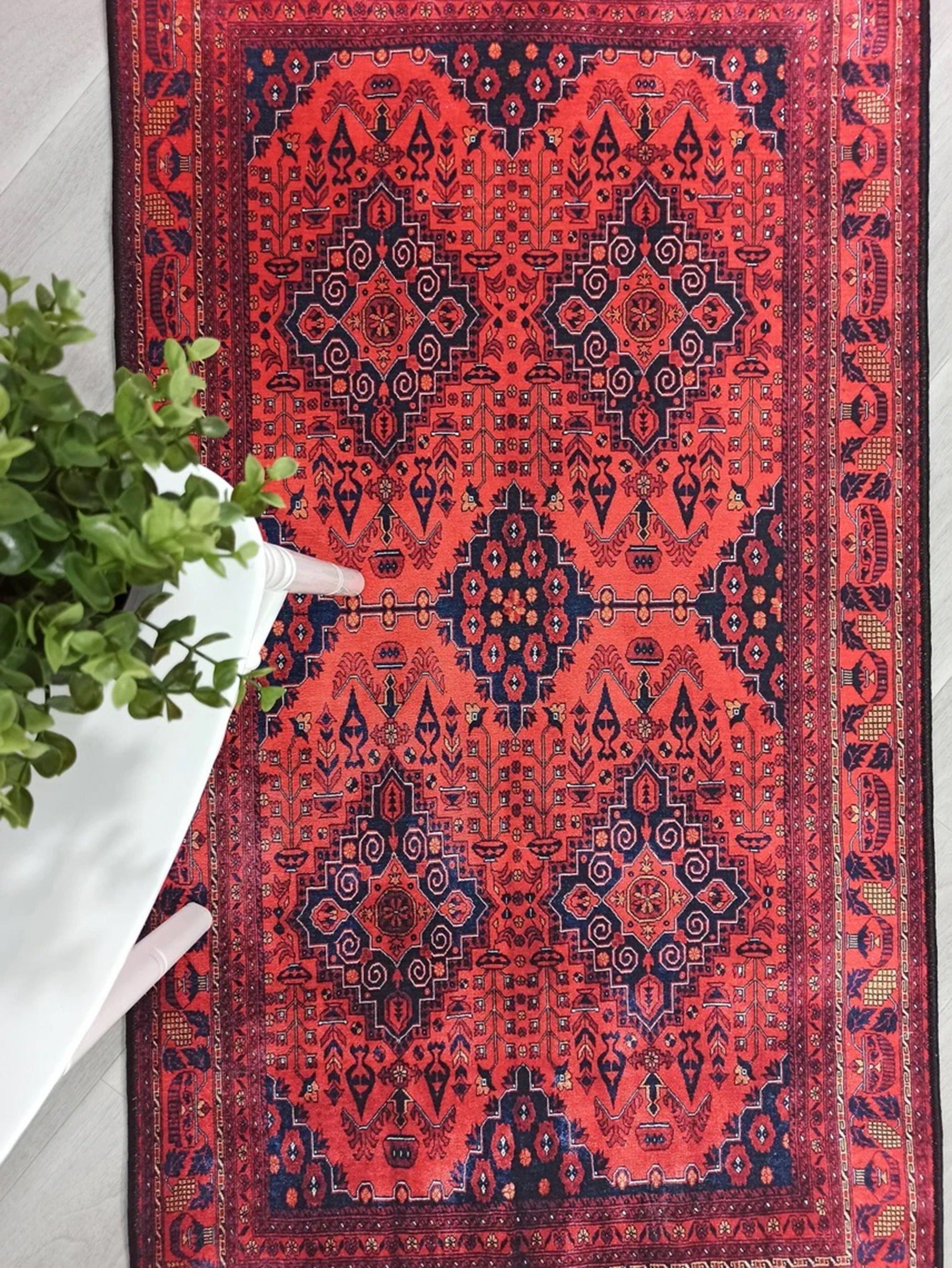 Rania Red Afghan Turkish Rug