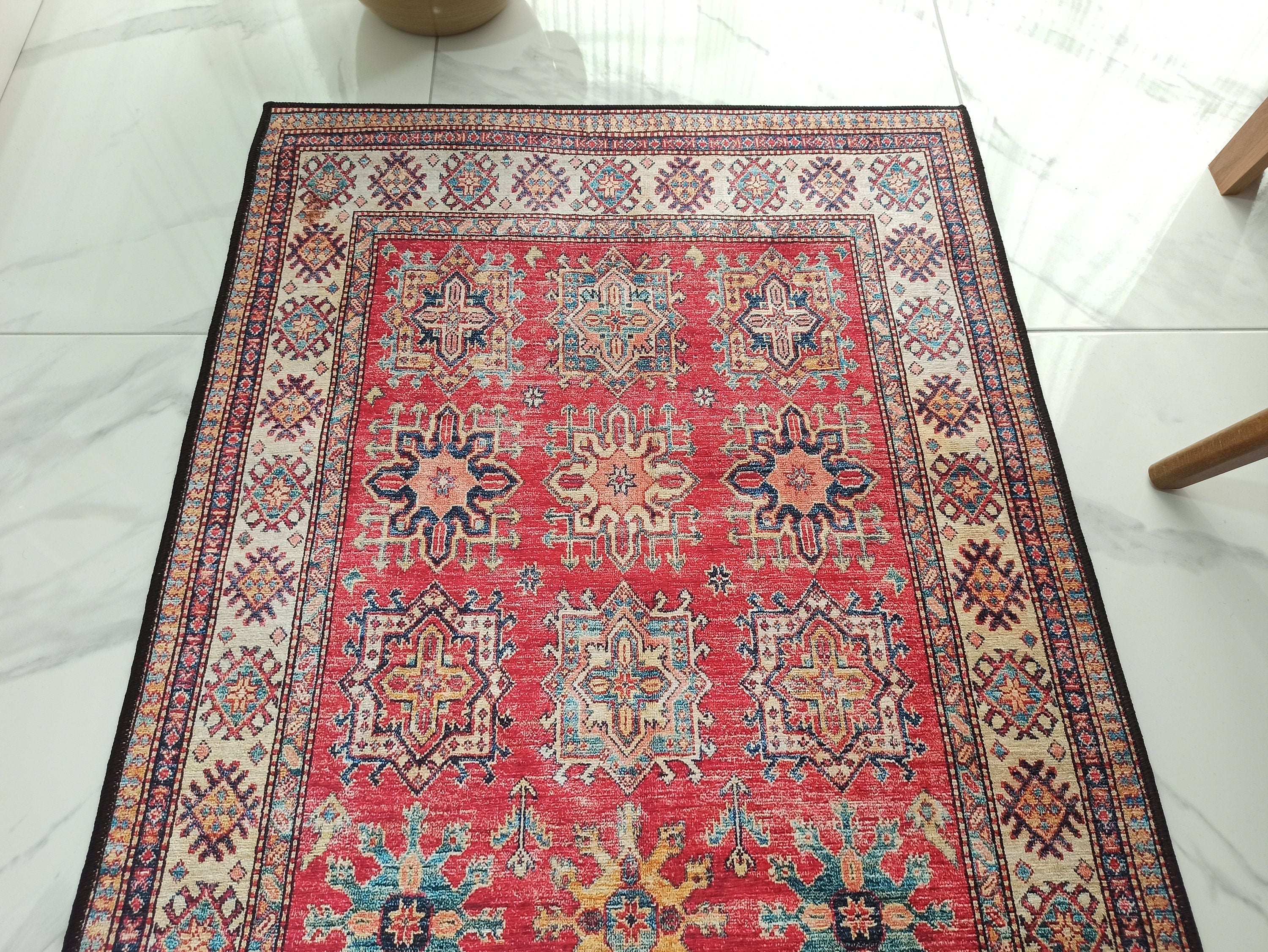 Ravia Runner Turkish Kilim Red Beige Rug