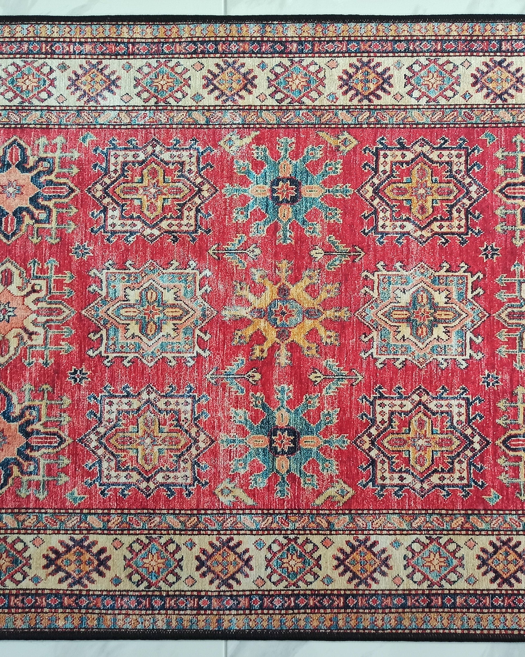 Ravia Runner Turkish Kilim Red Beige Rug