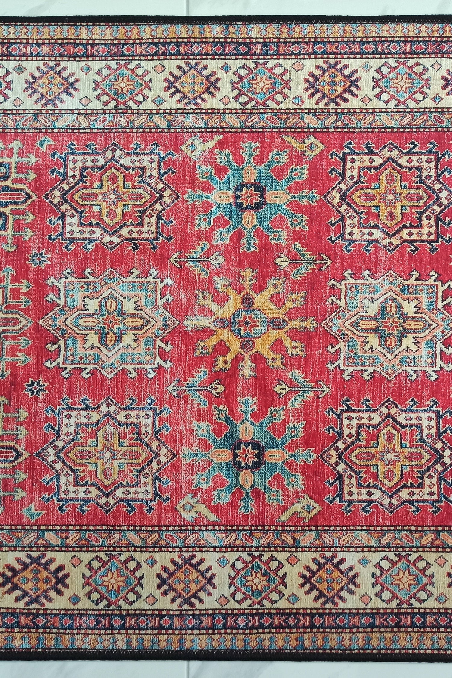 Ravia Runner Turkish Kilim Red Beige Rug