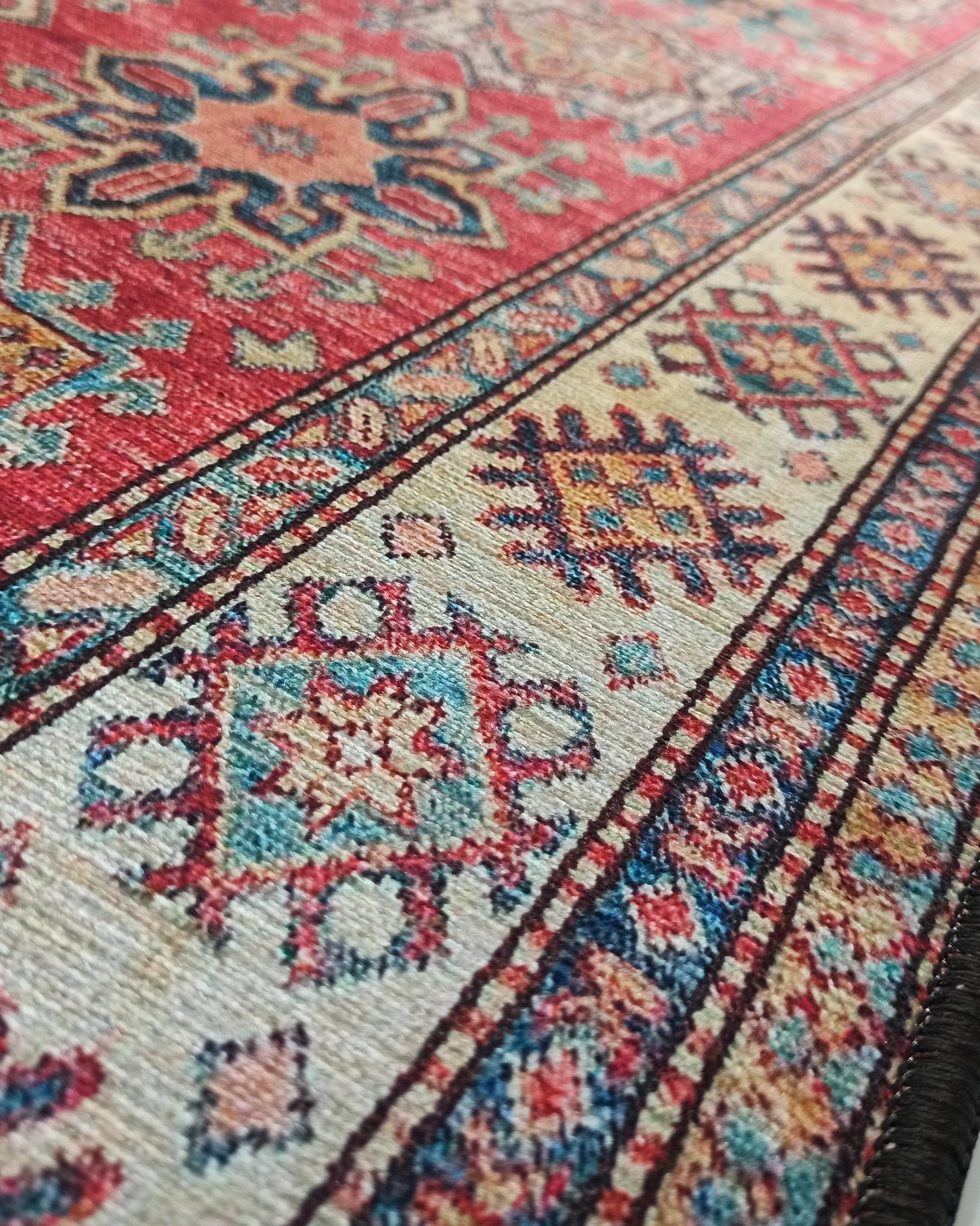 Ravia Runner Turkish Kilim Red Beige Rug