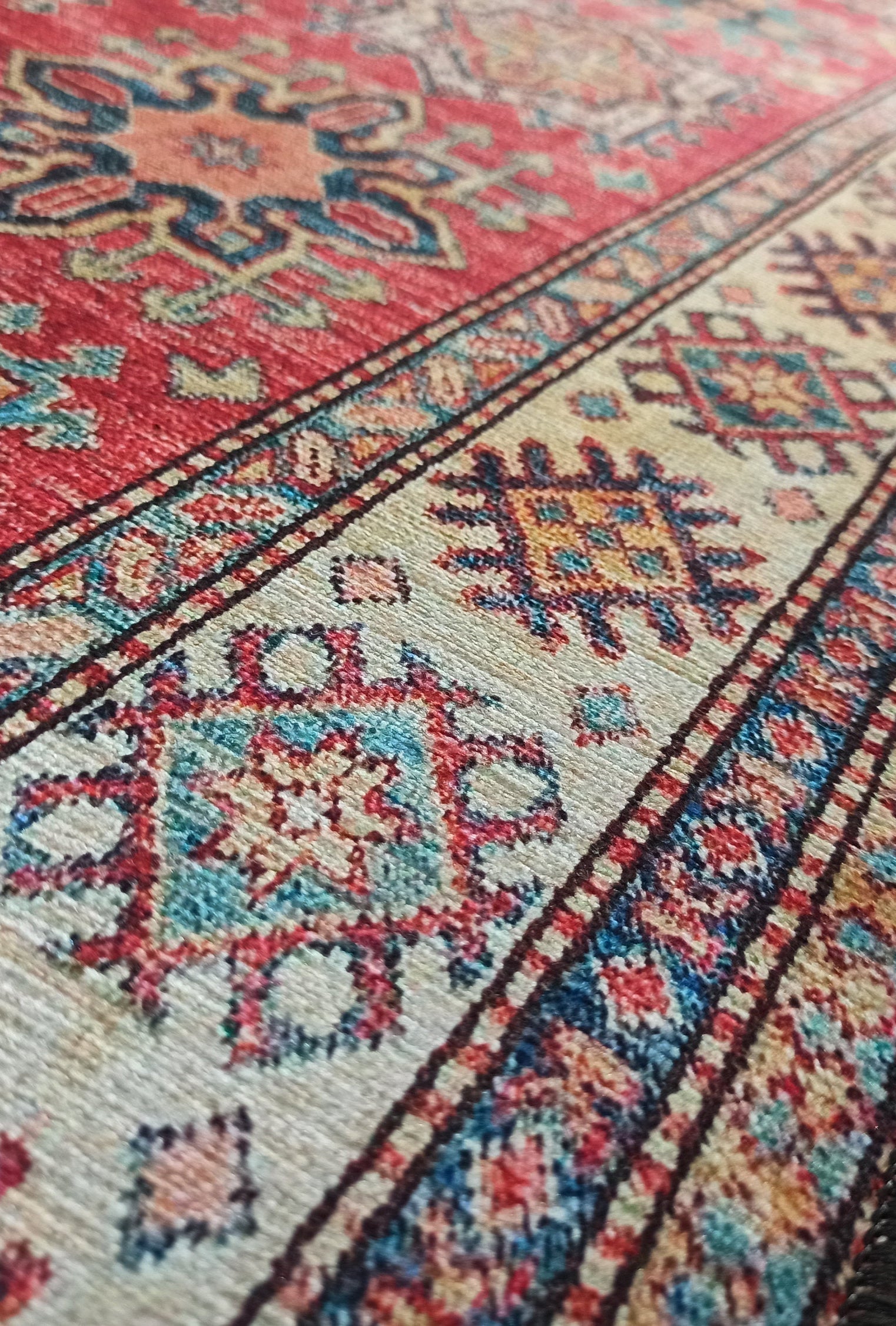 Ravia Runner Turkish Kilim Red Beige Rug