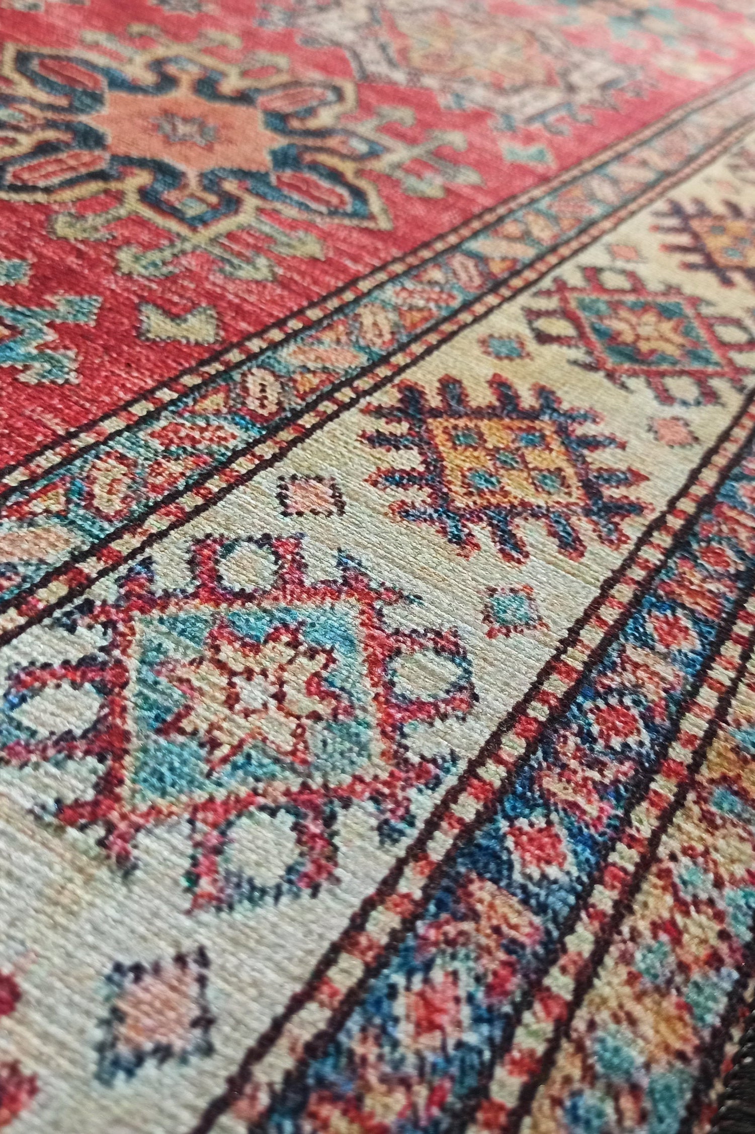 Ravia Runner Turkish Kilim Red Beige Rug