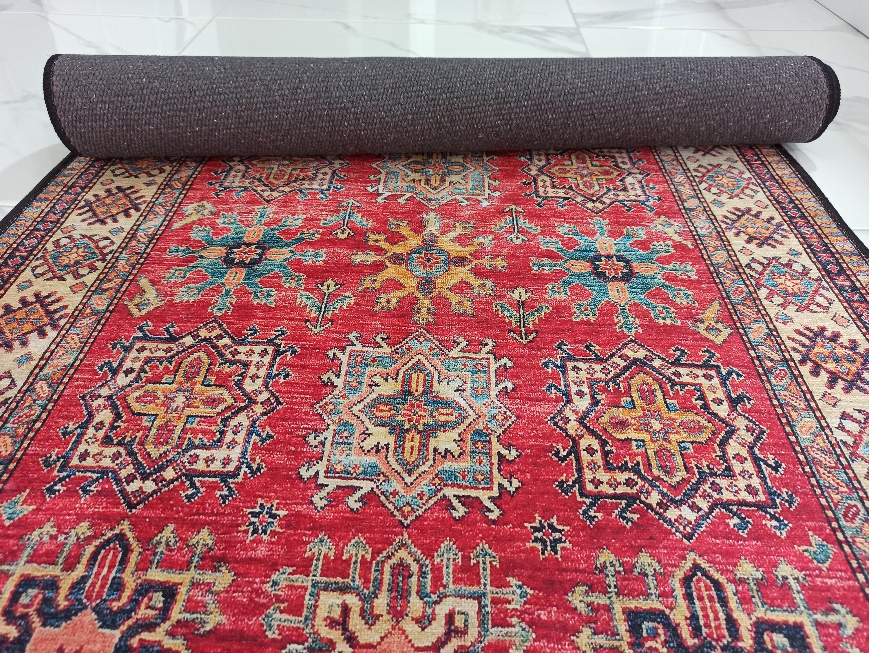 Ravia Runner Turkish Kilim Red Beige Rug