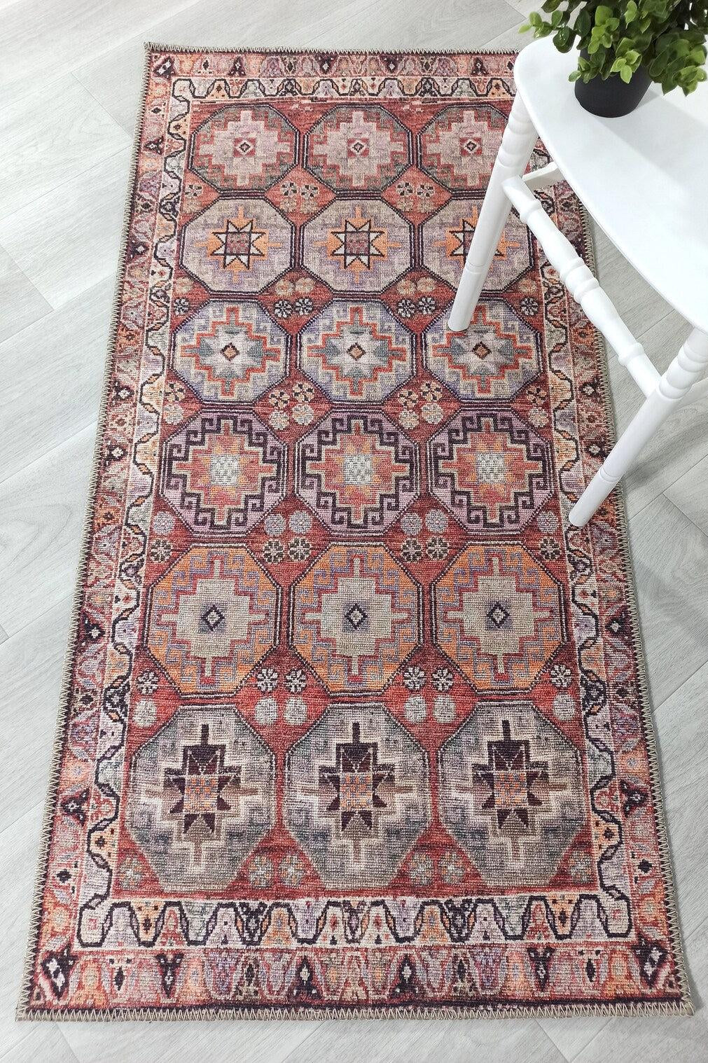 Rawaa Rug Turkish Terracotta Geometric Rug