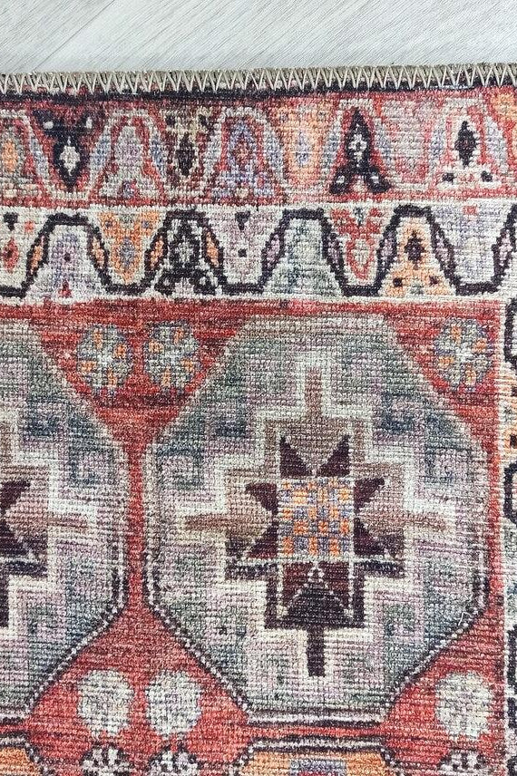 Rawaa Rug Turkish Terracotta Geometric Rug
